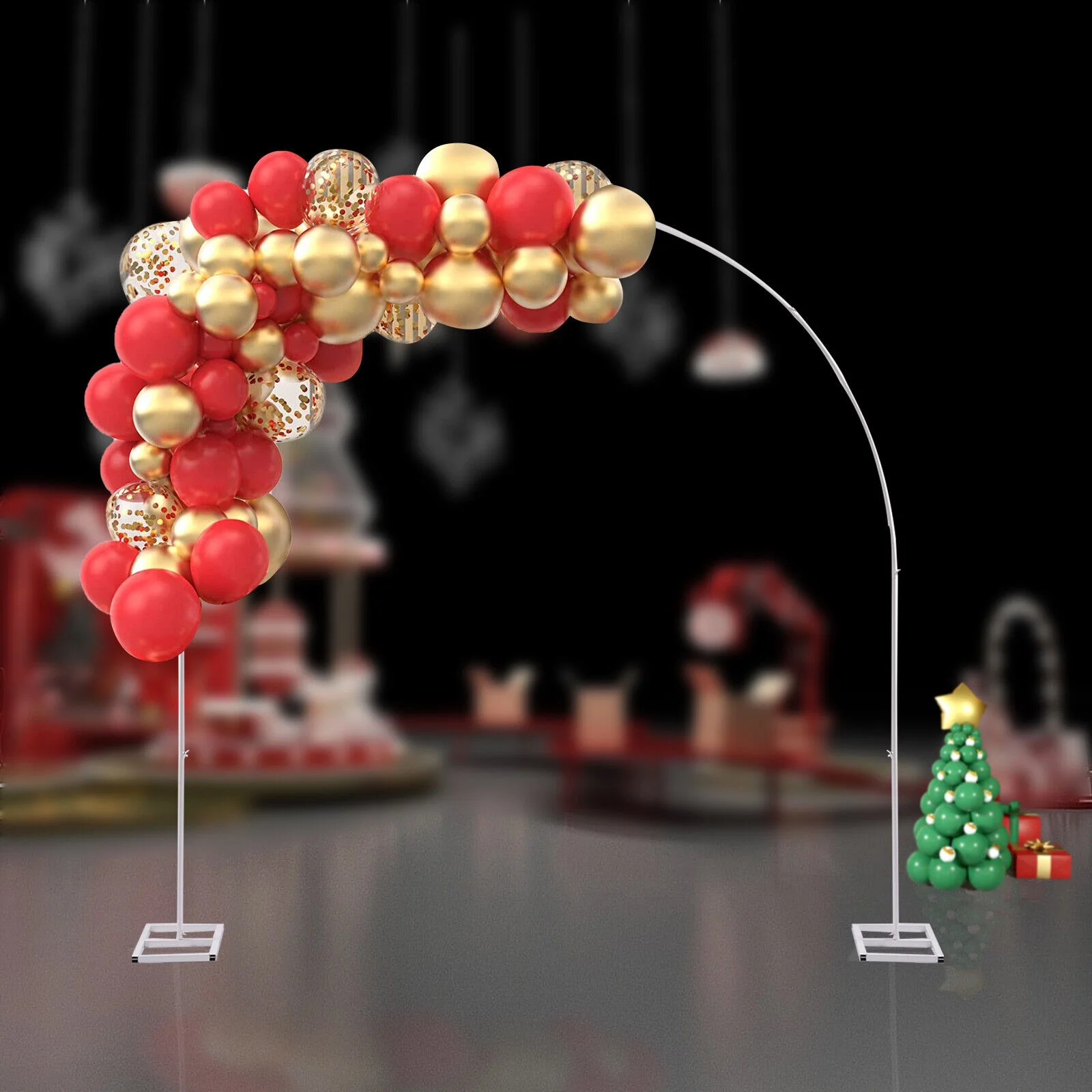 7.5ft Metal Arch Flower Balloon Stand Wedding Christmas Birthday Decor White