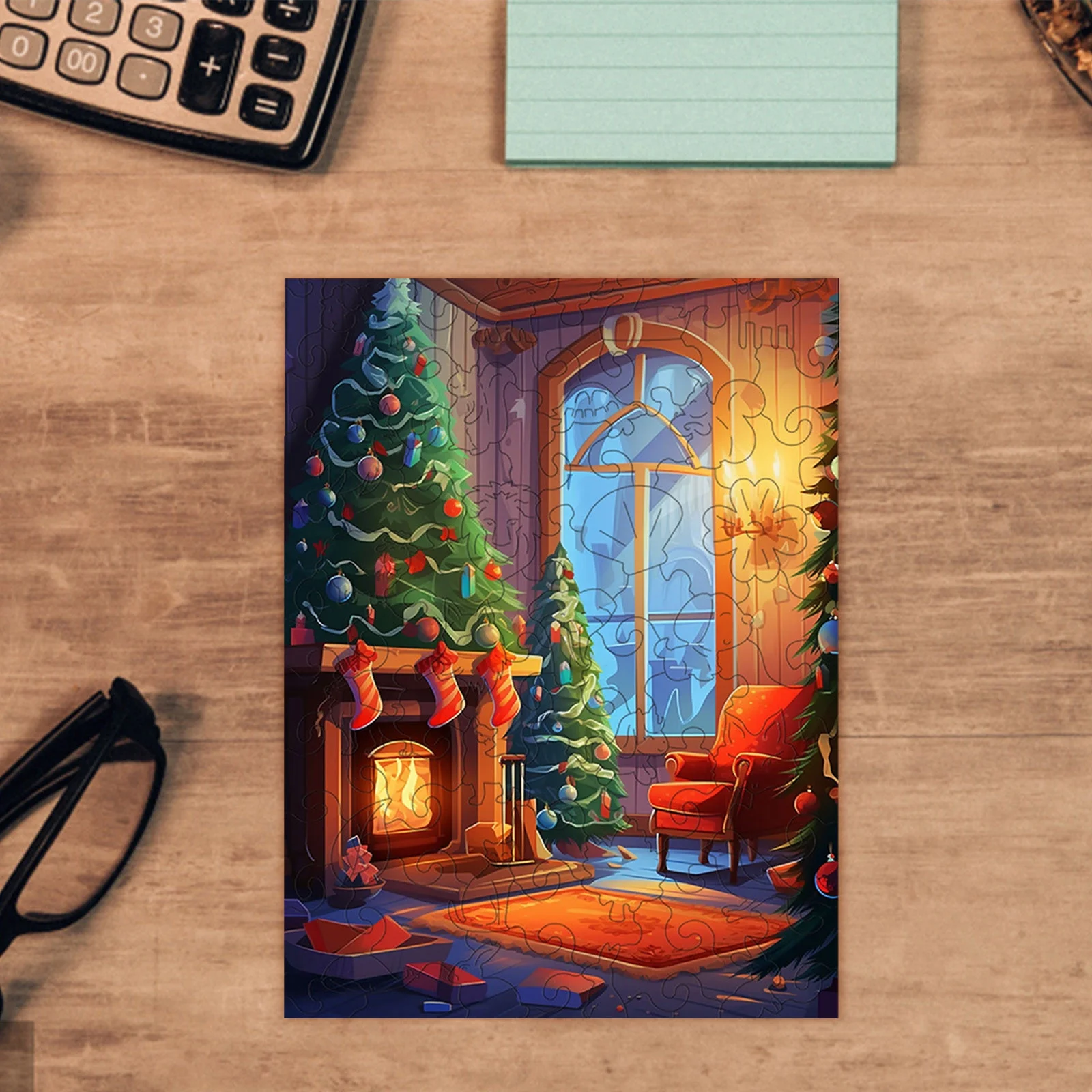 BOLUOYI Toys for Age 2-3 4Th of July Party Christmas Tree Wooden Puzzle Educational Wooden Puzzle Toy for Kids Christmas Atmosphere DecorationChristmas Party Game