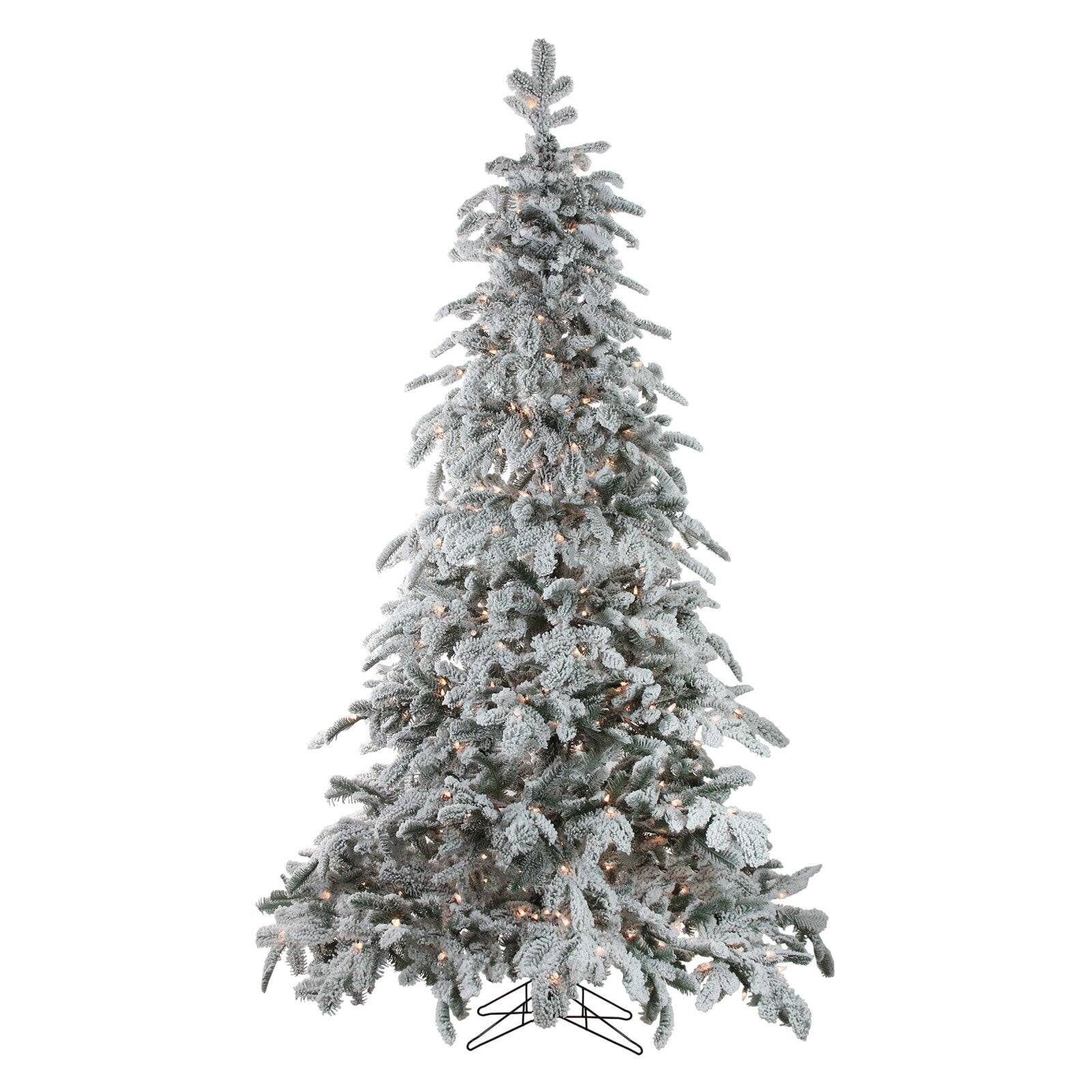 Northlight Prelit Flocked Artificial Whistler Noble Fir Christmas Tree