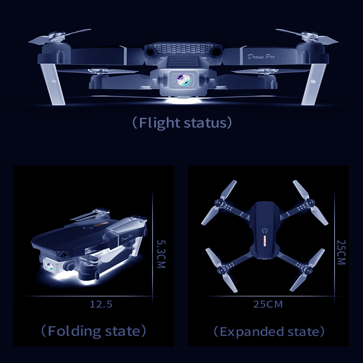 Mini Drone with Camera for Adults - Christmas Toy Gift for Teenage Boy Girl Kids Beginner - RC Quadcopter Multirotors | Foldable UAV | WiFi HD FPV Live Video | One Key Take Off/Land | Carrying Case