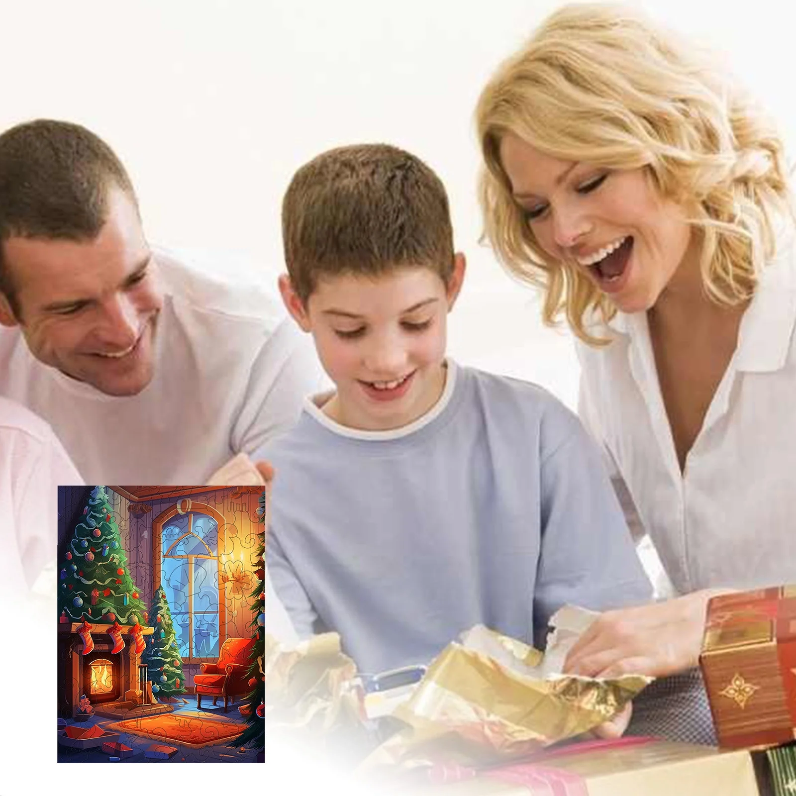 BOLUOYI Toys for Age 2-3 4Th of July Party Christmas Tree Wooden Puzzle Educational Wooden Puzzle Toy for Kids Christmas Atmosphere DecorationChristmas Party Game