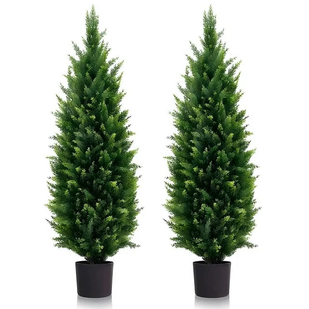 OLIYA 4ft Artificial Topiary Trees，Beautiful Realistic Faux Cedar Pines，UV Protection for Longer Life (Christmas Tree*2)