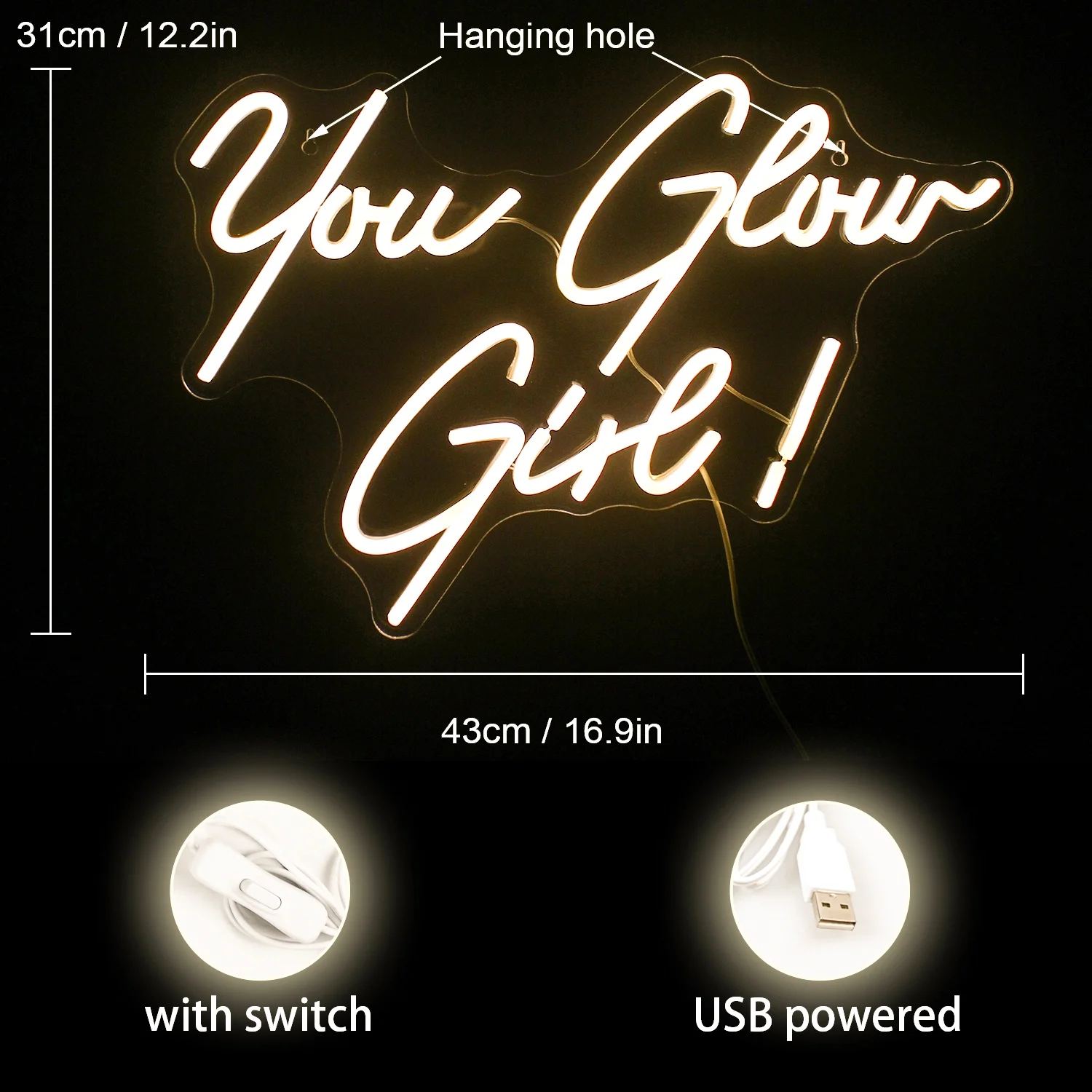 Hello Rosa You Glow Girl LED Neon Light Signs USB Power for Bedroom Wedding Party Home Christmas Decoration