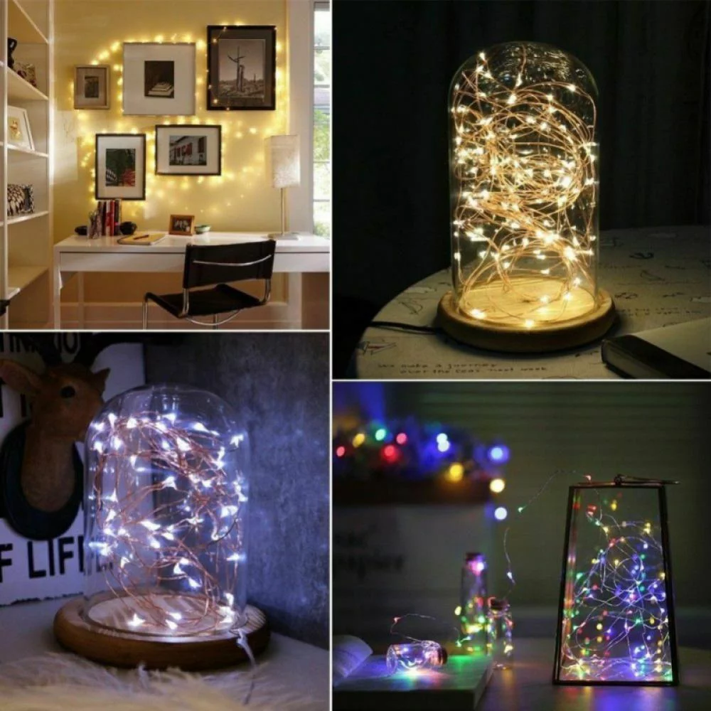 Sinhoon USB Plug in Fairy Lights with Remote Control Timer, 8 Modes 6.6-65.6ft 20-200 LED USB String Lights with Adapter, LED Twinkle Lights for Christmas Bedroom Indoor Decoration