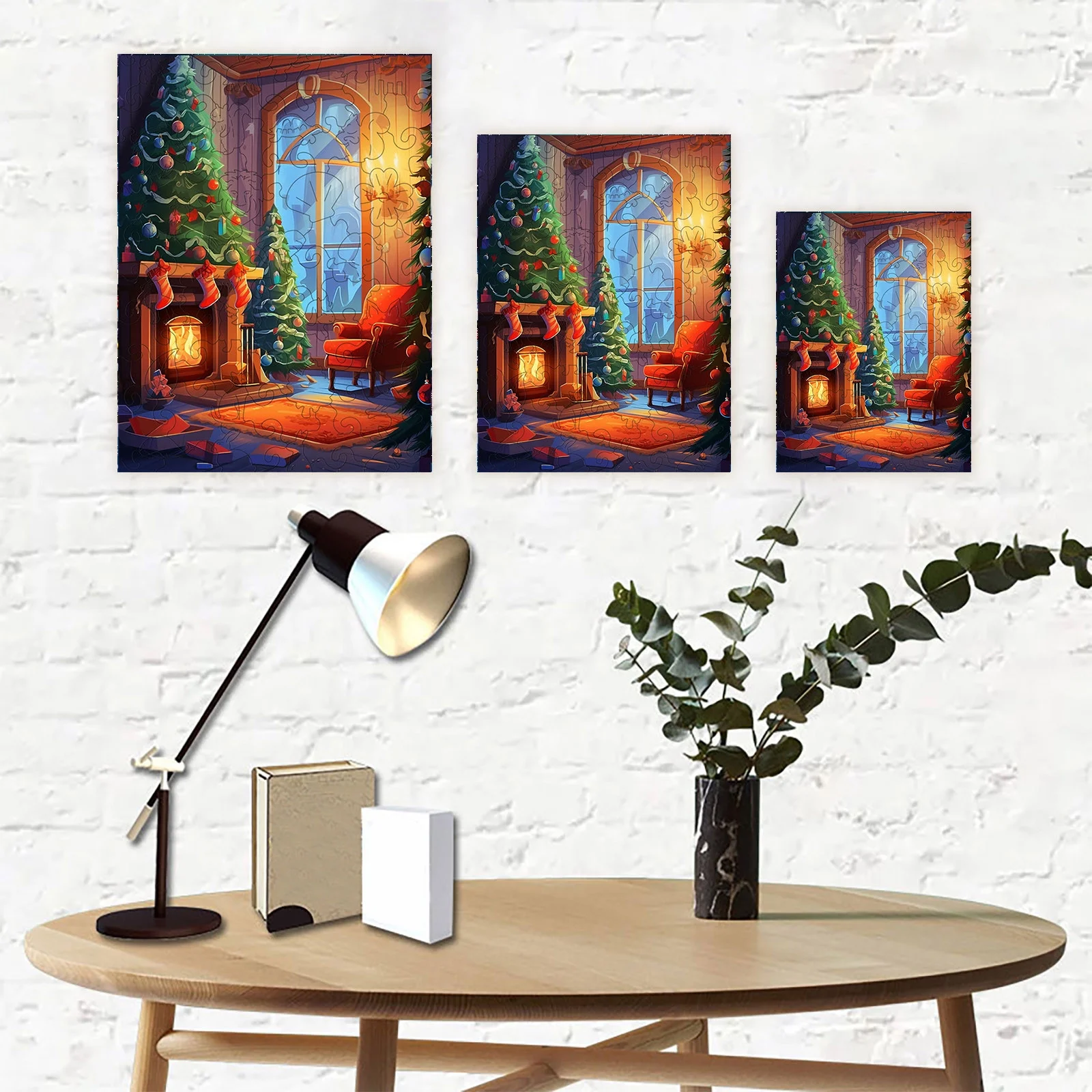 BOLUOYI Toys for Age 2-3 4Th of July Party Christmas Tree Wooden Puzzle Educational Wooden Puzzle Toy for Kids Christmas Atmosphere DecorationChristmas Party Game