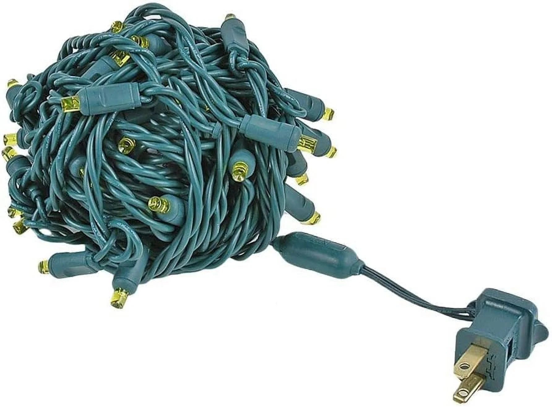 Novelty Lights 50 Light LED Christmas Mini Light Set, Outdoor Lighting Party Patio String Lights, Yellow, Green Wire, 25 Feet