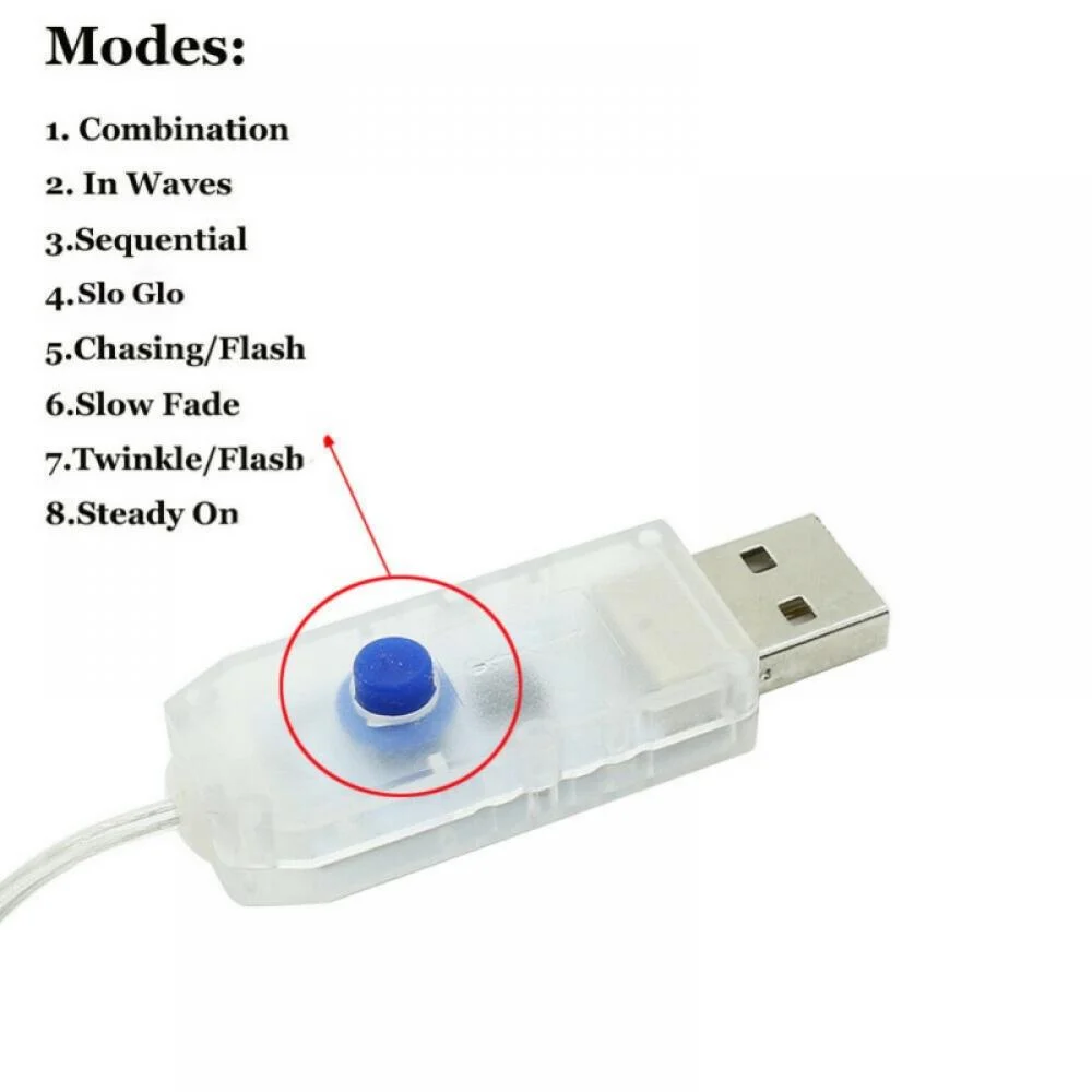 Sinhoon USB Plug in Fairy Lights with Remote Control Timer, 8 Modes 6.6-65.6ft 20-200 LED USB String Lights with Adapter, LED Twinkle Lights for Christmas Bedroom Indoor Decoration