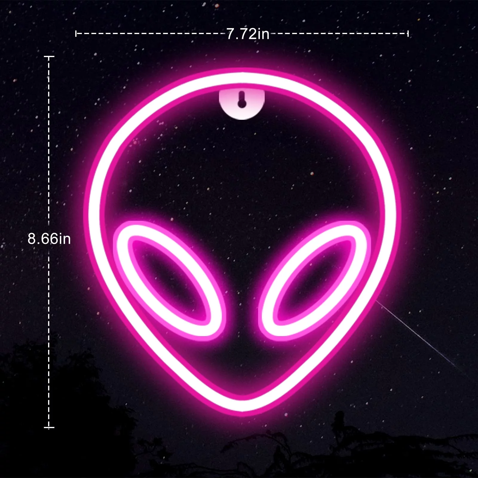 FOAUUH Alien Neon Signs for Bedroom Wall Decor Battery and USB Powered Pink Alien Neon Sign Light up for Home Kids Room Children‘s Day Bar Festival Birthday Christmas Halloween Party