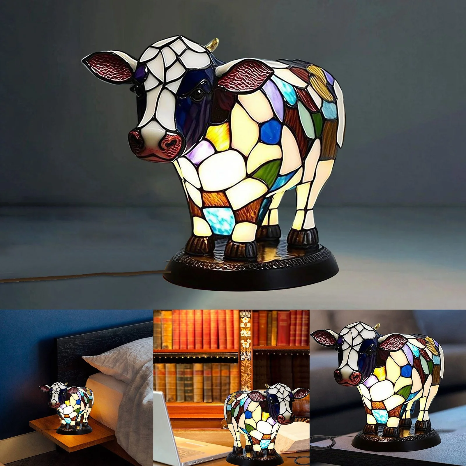 Plug in Night Light Decorative Christmas Beautiful Light Bedside Table Lamp With USB A+C Port Bedside Lamp Living Room Bedroom Dormitory Office Table Lamp Gift For Girls Mom