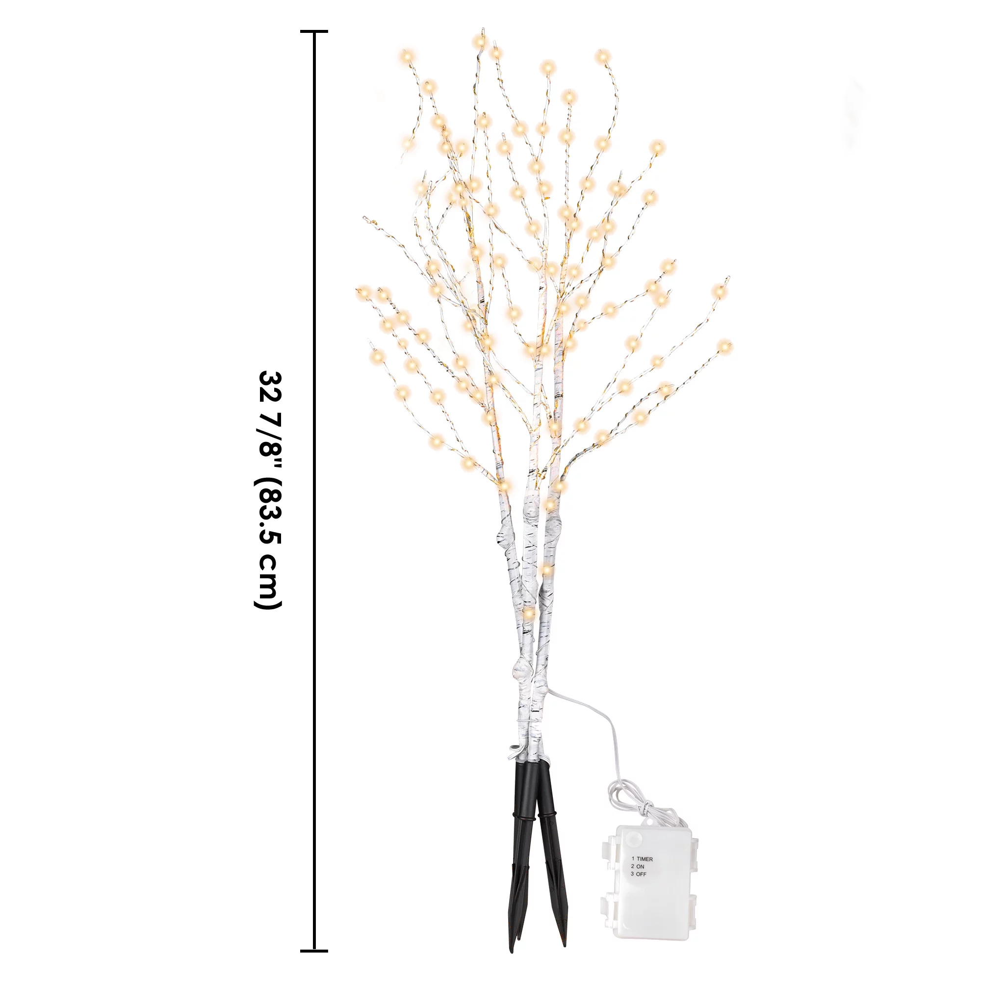 Yescom 3Pcs Lighted Birch Branches 33