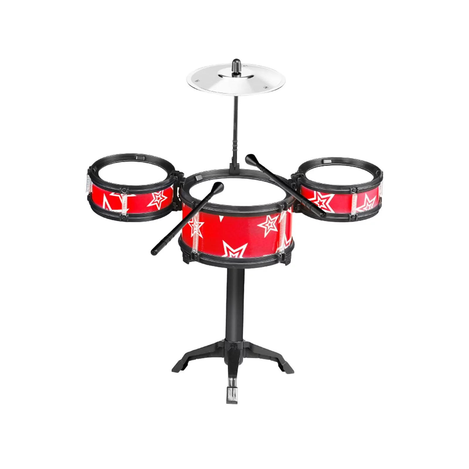 Beginners Kids Drum Set Toddlers Educational Drum Set for Birthday Christmas 3 drum pads red