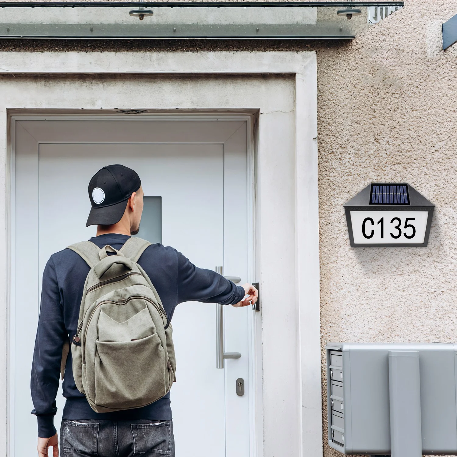 Solar House Numbers for Outside iMounTEK Christmas Solar Address Sign IP55 Waterproof 9 Lighting Modes Remote Control Wall Mounted for Houses Garden Street Yard