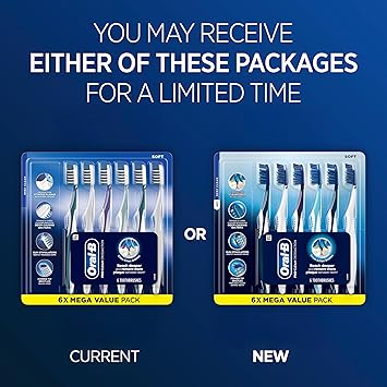 Pro Clean Cross Action Toothbrushes, Deep Plaque Removal, 6 Count