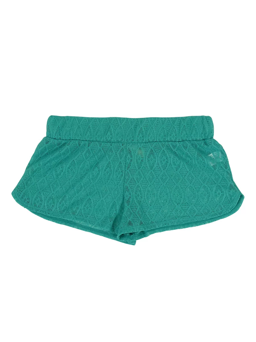 Miken Women's Lace Shorts Swim Cover-Up (L, Ceramic)