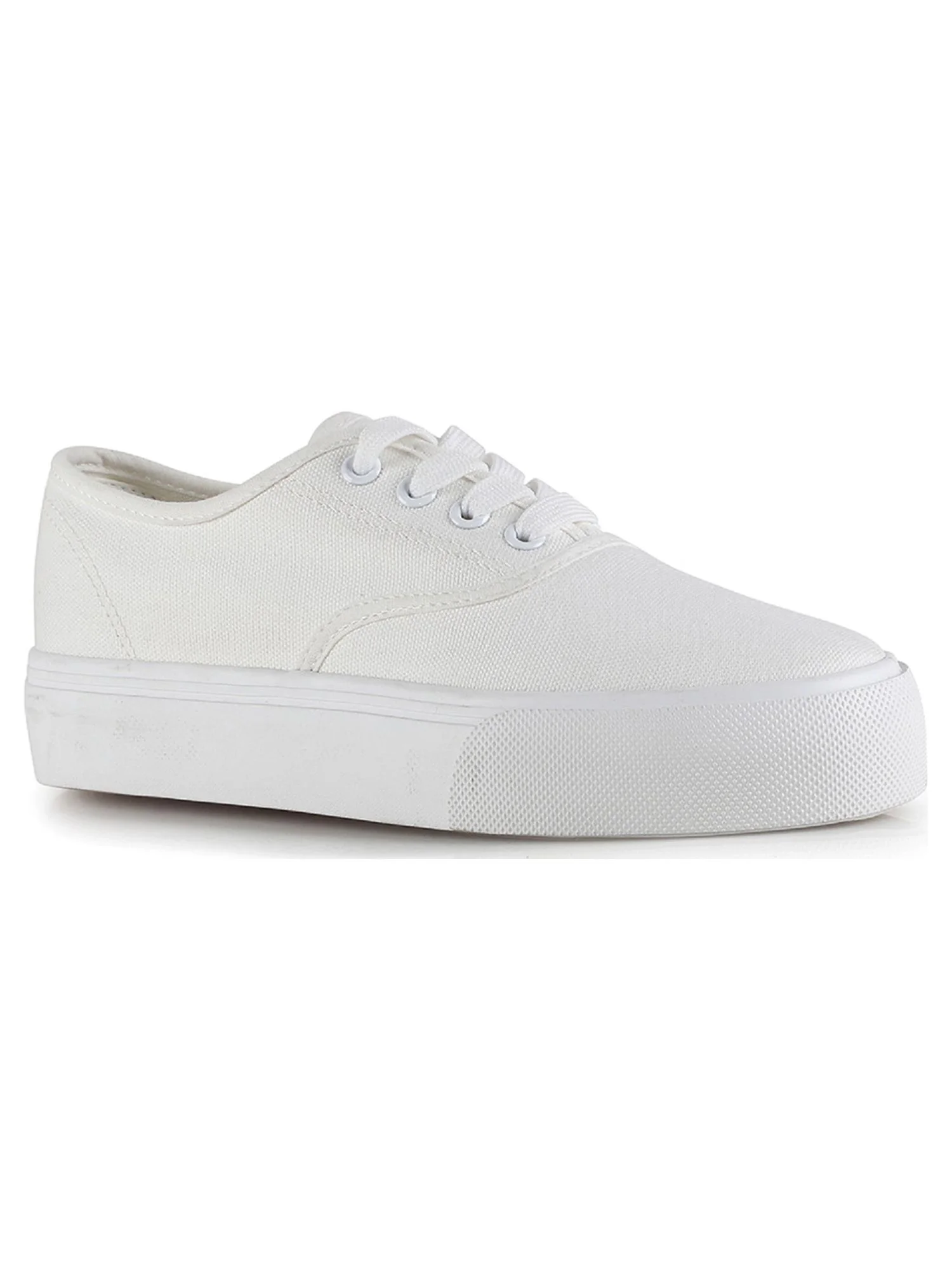 Lace Up Women's Canvas Sneakers in White