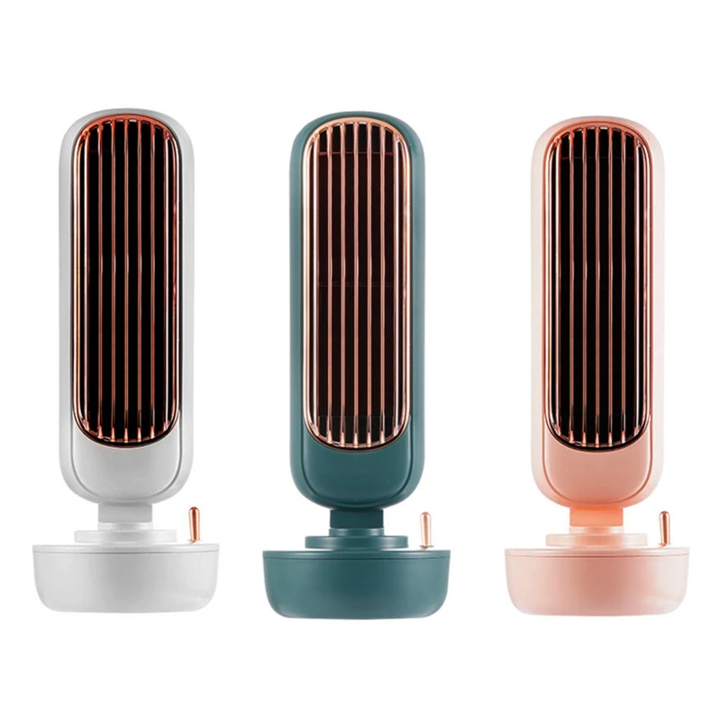 New Stand Tower Fan Air Conditioner USB Rechargeable Tower Table Fan Type-C Portable Desktop Air Cooler for Home Study Camping