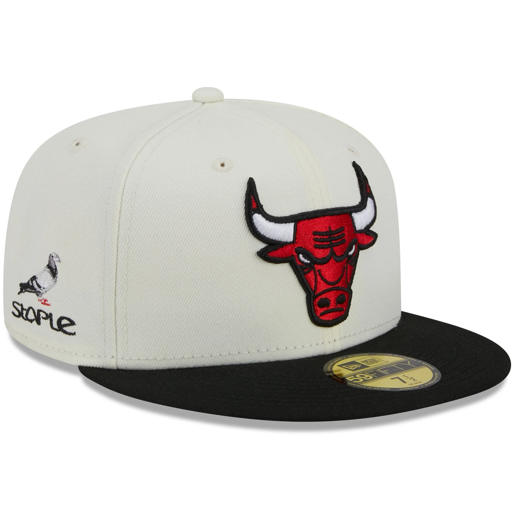Men's New Era x Staple  Cream/Black Chicago Bulls NBA x Staple Two-Tone 59FIFTY Fitted Hat