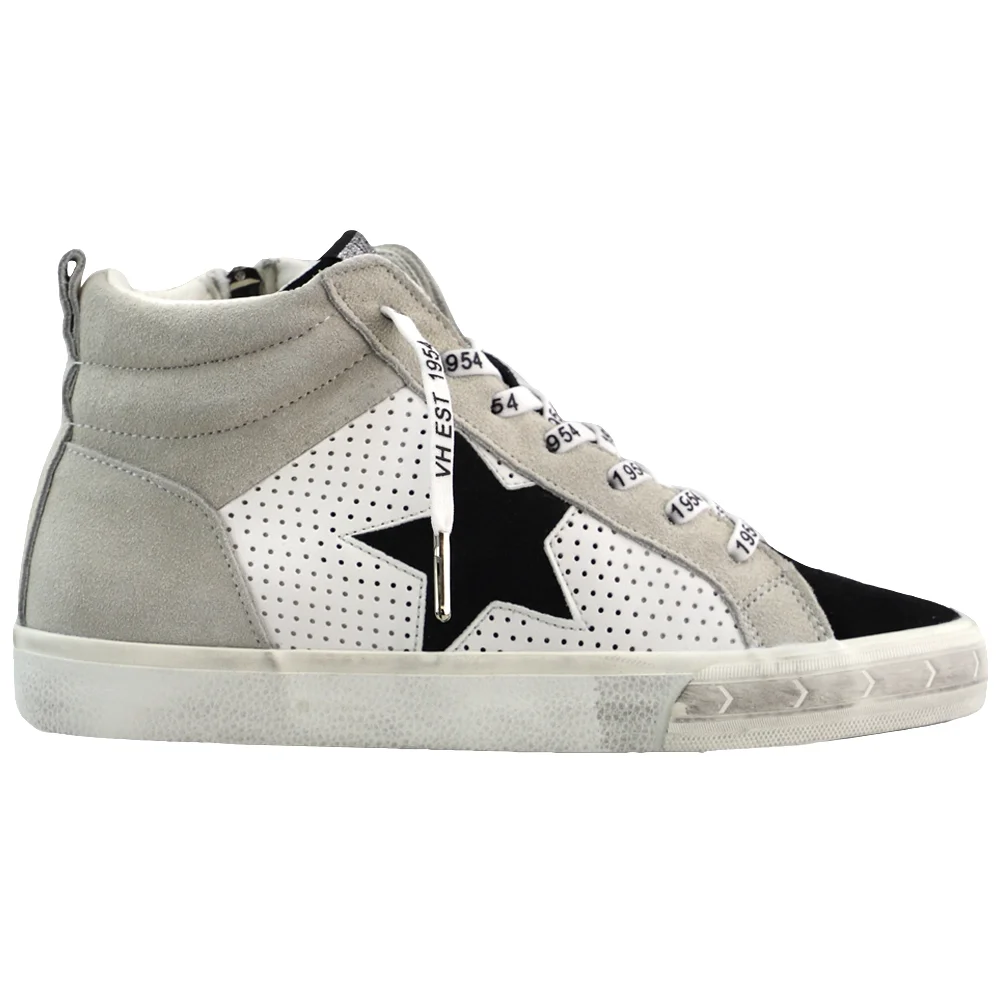 Vintage Havana  Womens Lester Star Perforated High   Sneakers Casual Shoes Casual