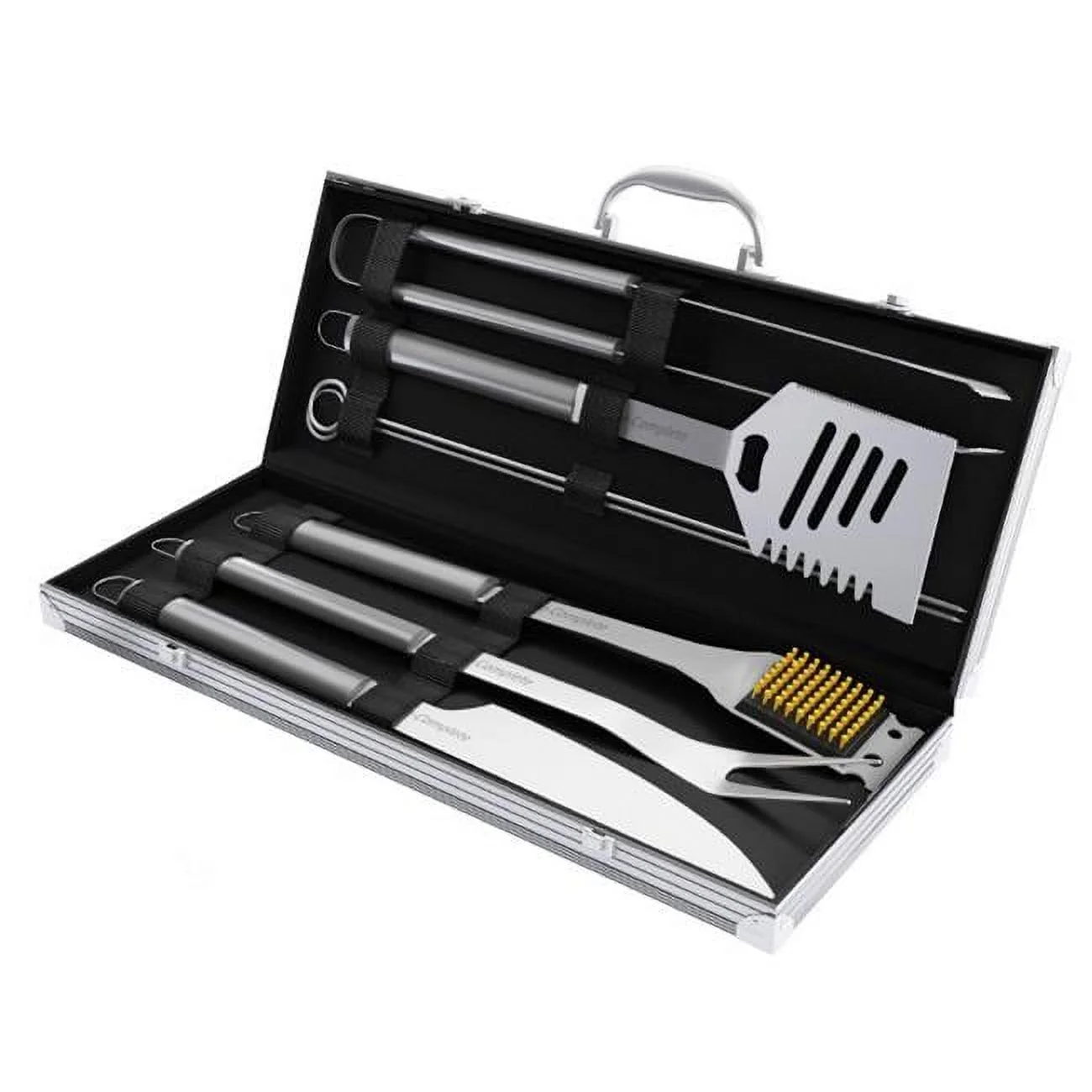 Stainless Steel Barbecue Grilling Accessories Aluminum Storage Case BBQ Grill Tool Set
