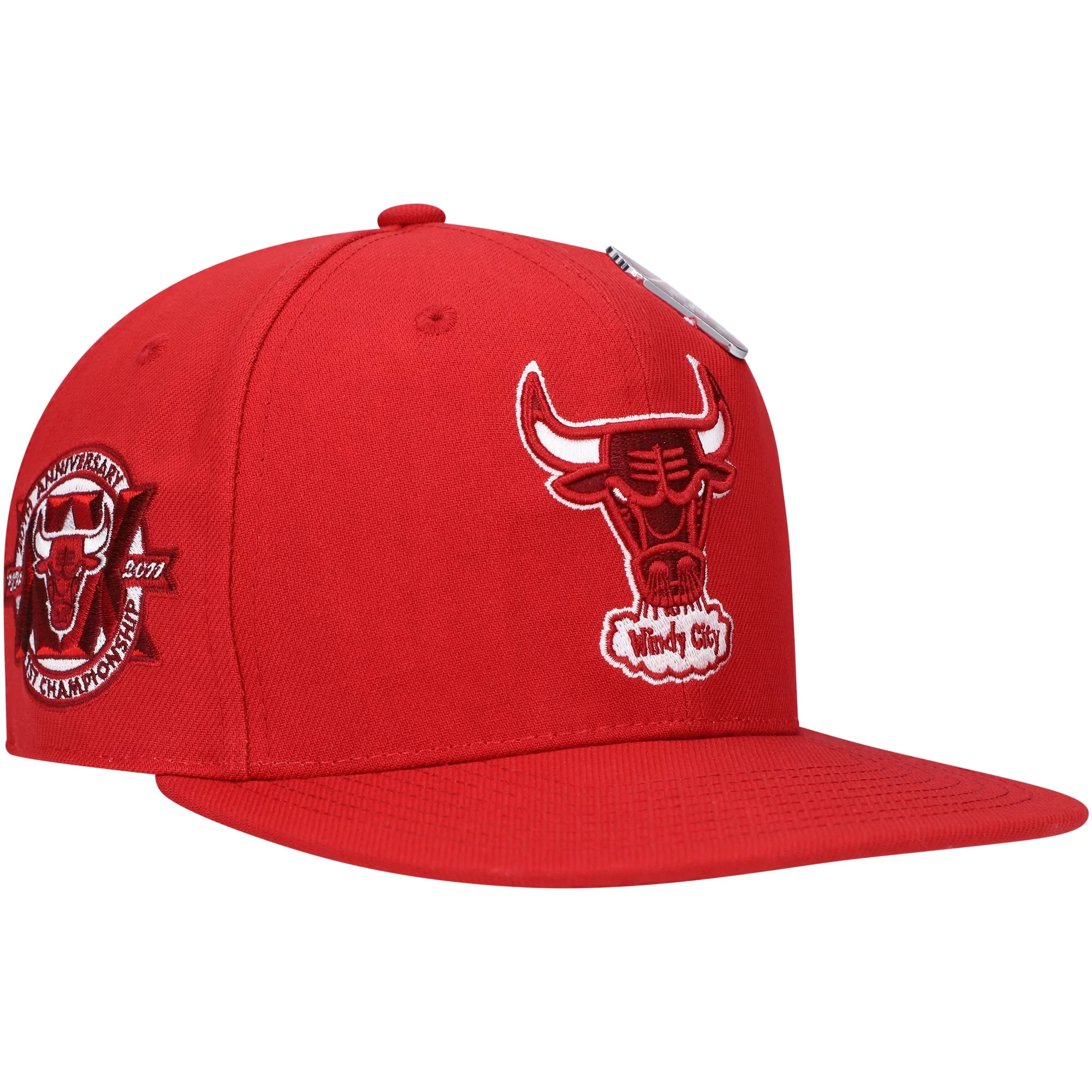 Men's Mitchell & Ness Red Chicago Bulls Hardwood Classics 20th Anniversary Cherry Bomb Fitted Hat