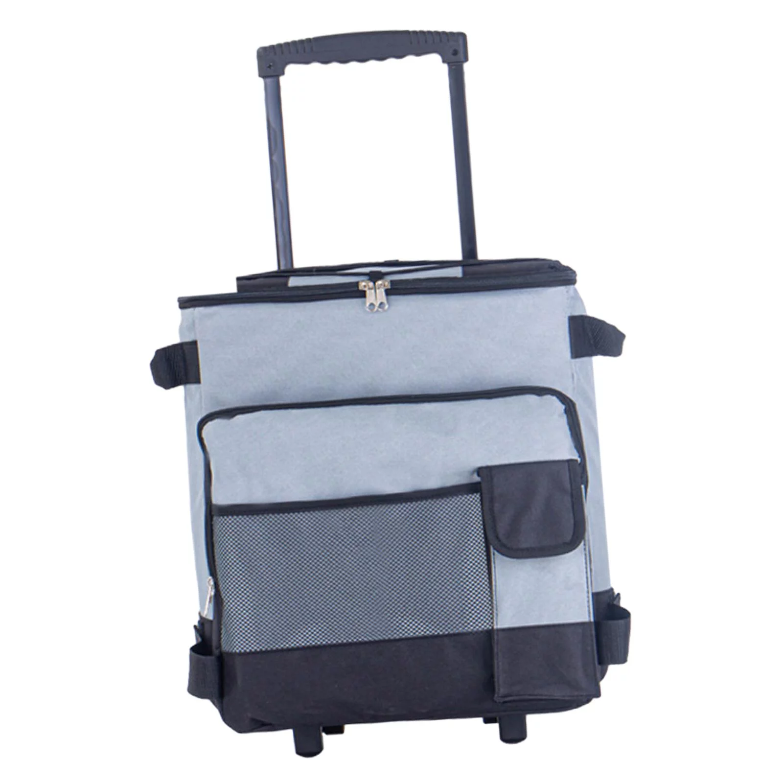 Bag Insulated Collapsible Rolling , Breast Milk Storage Rolling Cart Bag for Fishing, Travel Camping gray