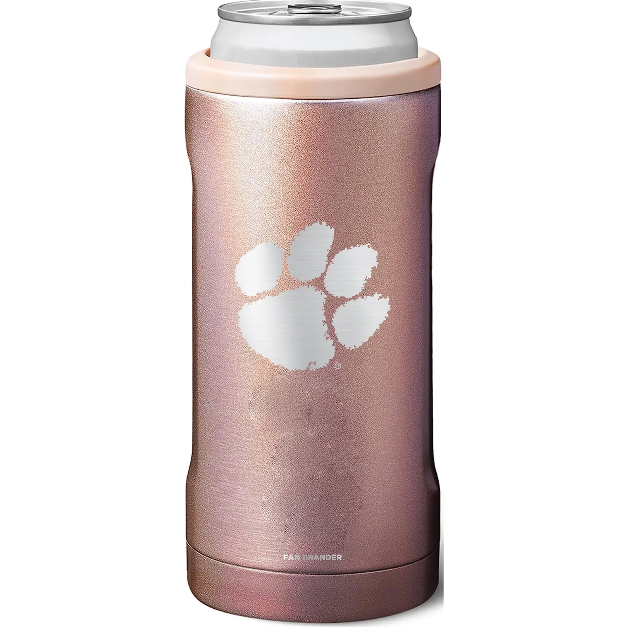 BruMate Clemson Tigers 12oz. Primary Mark Glitter Slim Can Cooler