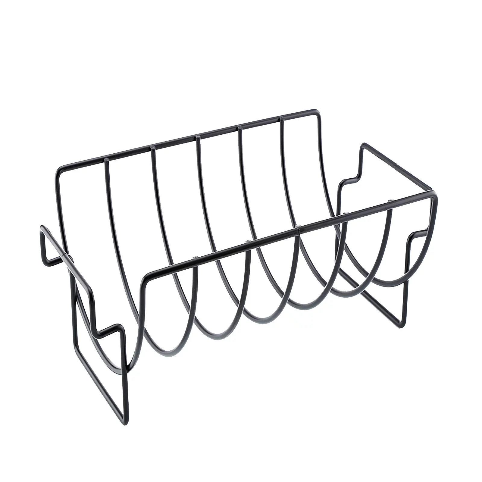 Bbq Rib Rack For Gas Or Charcoal Grill Sturdy And Non Stick Can Be Used For Gas Grills Grilled Chicken Rack Holds Up To 5 Small Ribs Grilled Meats And Bbq Gifts Tabletop Indoor Grill