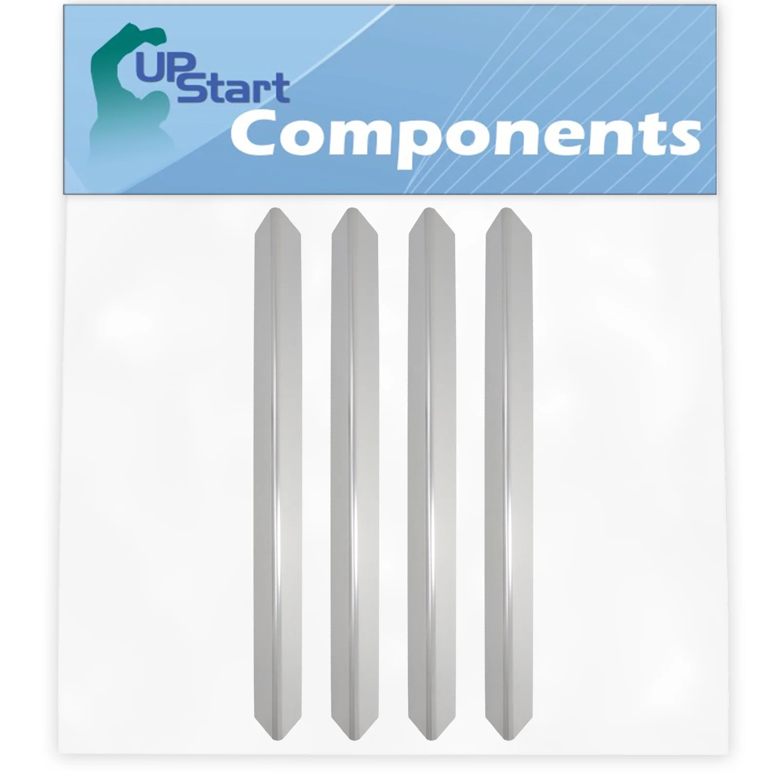 4-Pack BBQ Grill Heat Shield Plate Tent Replacement Parts for Weber 93750101 - Compatible Barbeque Stainless Steel Flame Tamer, Guard, Deflector, Flavorizer Bar, Vaporizer Bar, Burner Cover 24 1/2