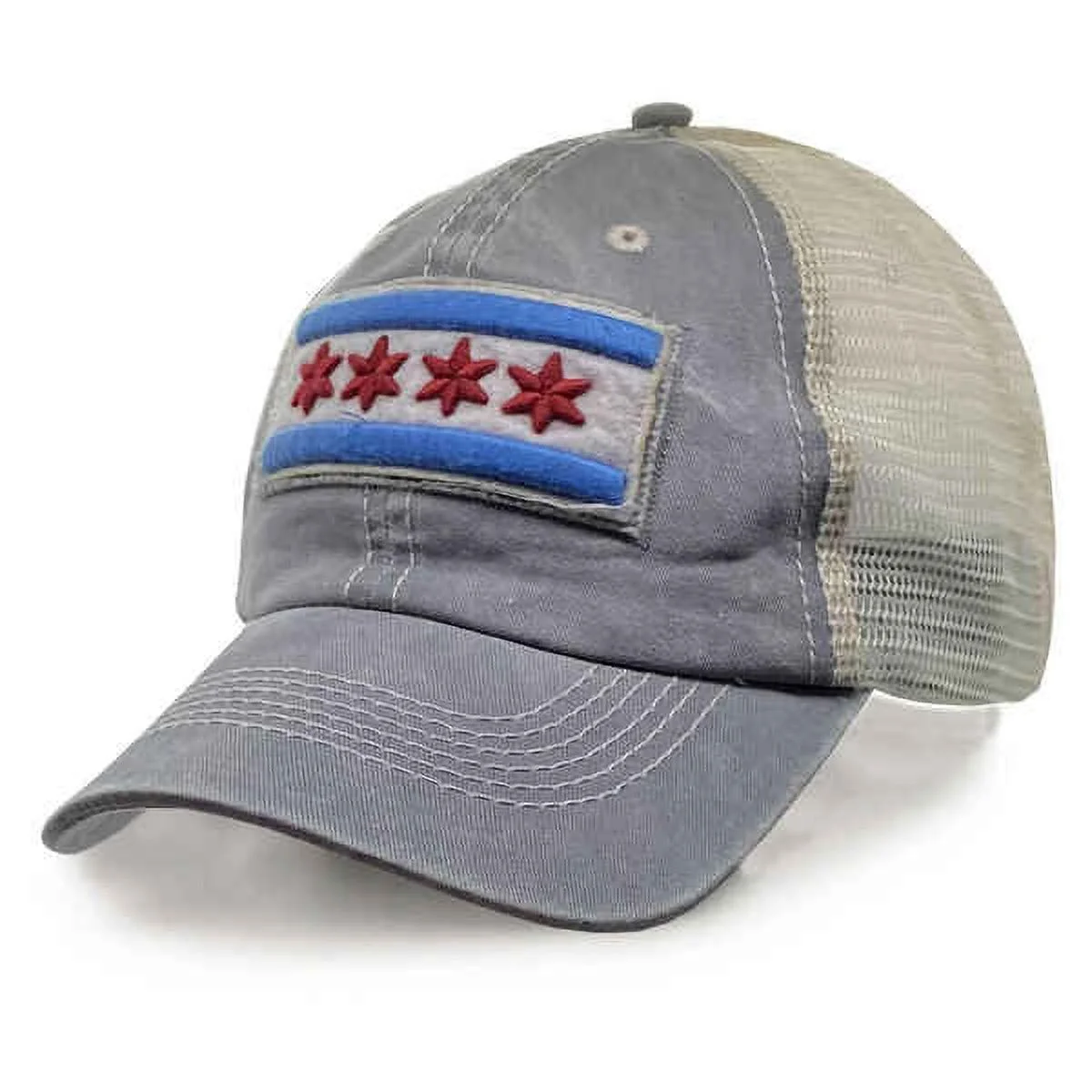 City of Chicago Vintage Mesh Adjustable Flag Hat