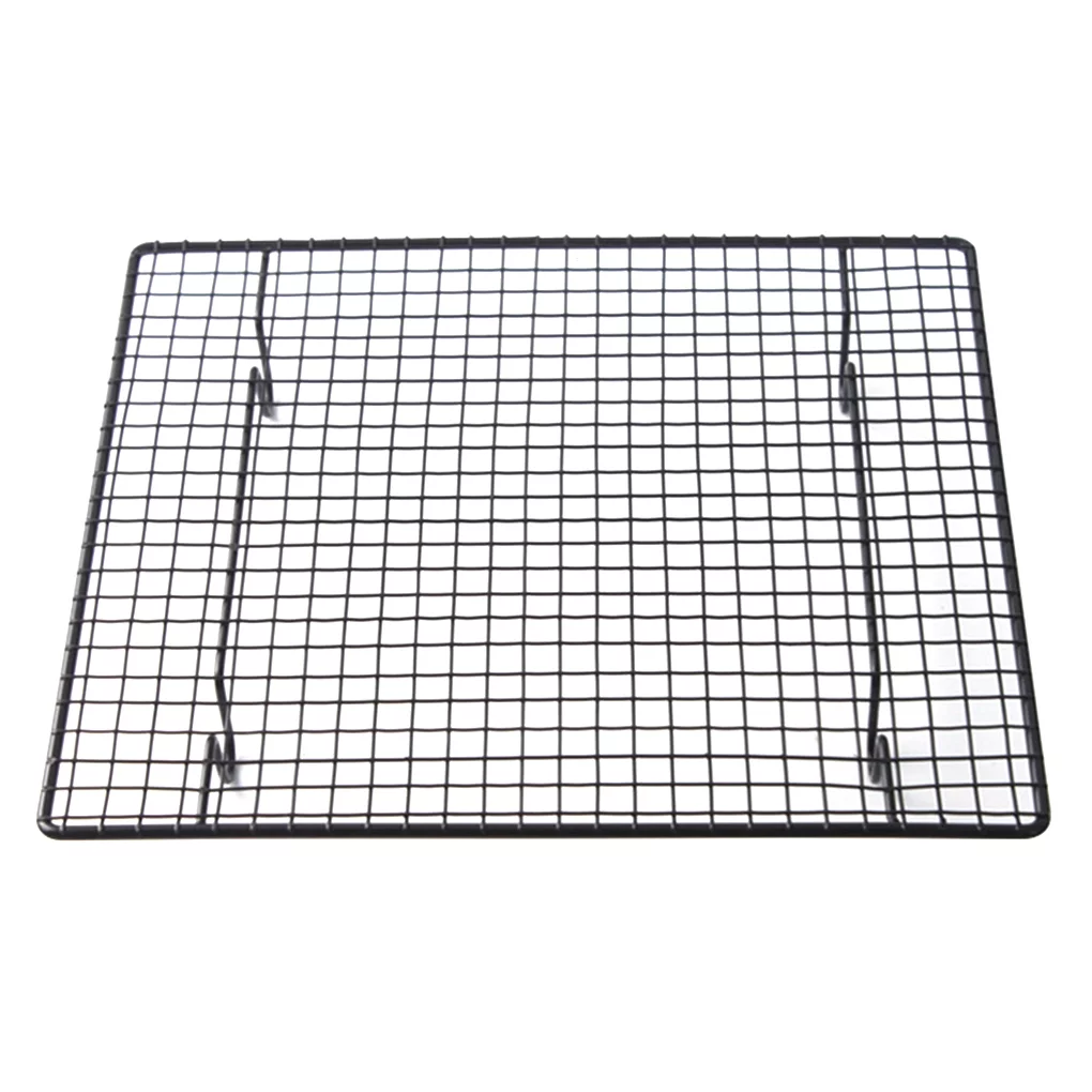Carbon Steel Wire Grid Cool Rack BBQ Cake Cooling Shelf Nonstick Pie Bread Cake Baking Tray