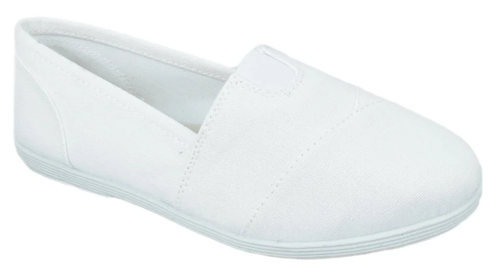 Soda Flat Women Shoes Linen Canvas Slip On Sneakers Loafers Memory Foam Gel Insoles Round Toe OBJI-S All White 10