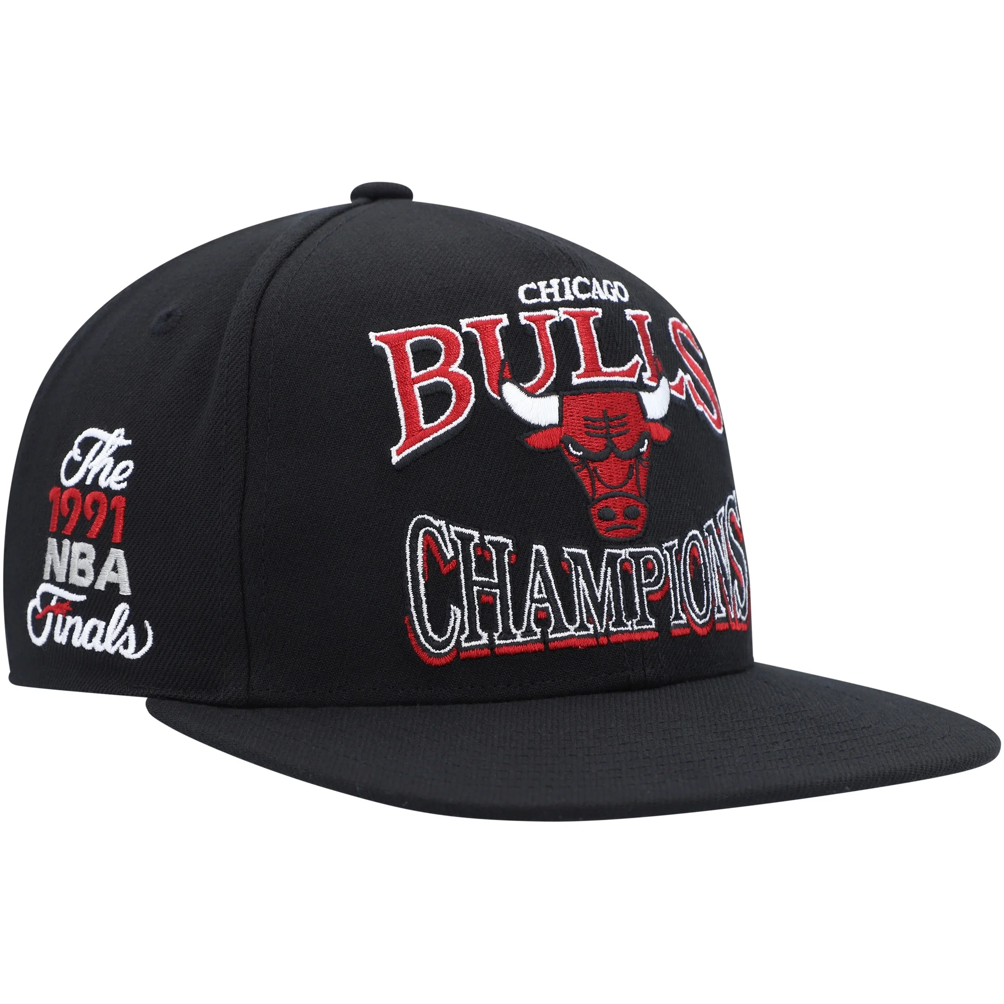 Men's Mitchell & Ness  Black Chicago Bulls Hardwood Classics SOUL Champions Era Diamond Snapback Hat - OSFA
