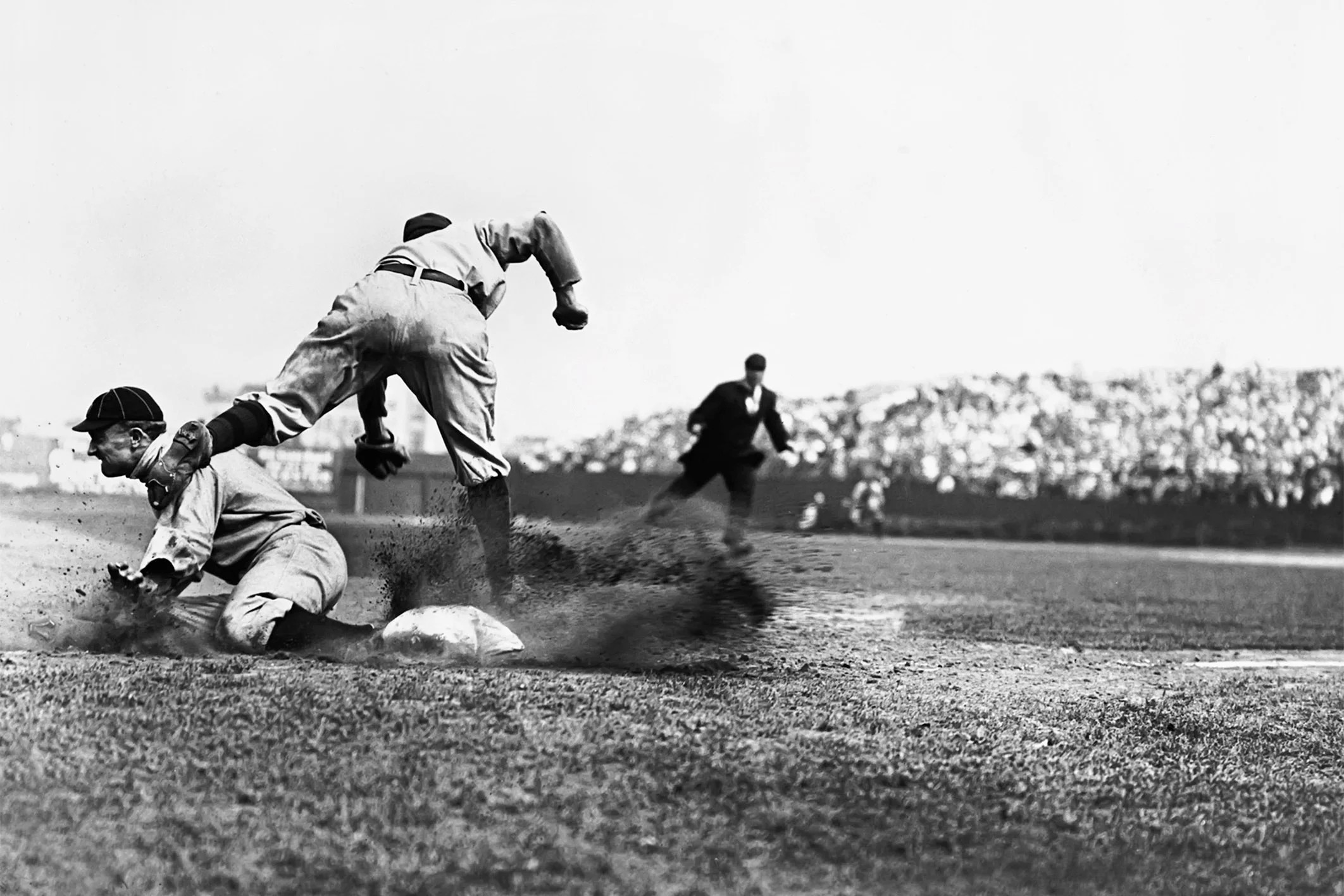 24x36 gallery poster, Ty Cobb stealing third base during the 1909 season, by Charles M Conlon