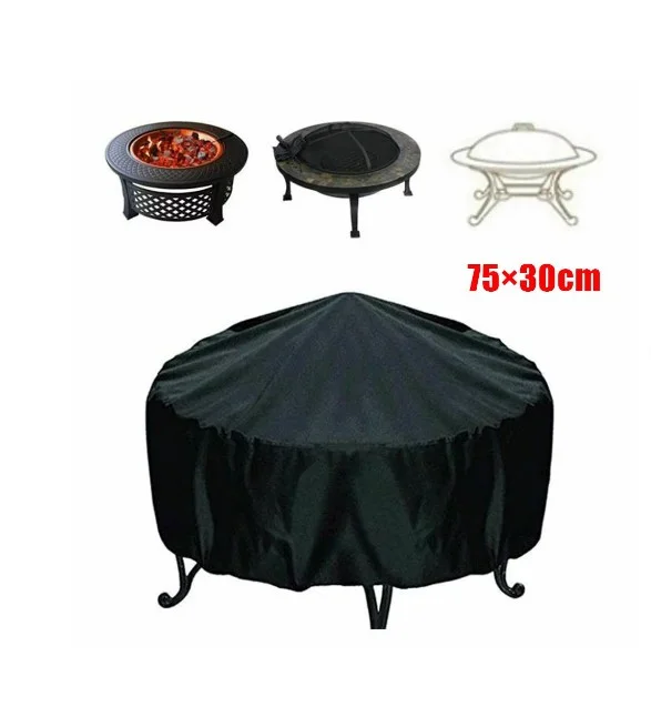 Ruibeauty Fire Pit Cover Round for Fire Pit 30inch - 48inch,Heavy Duty Outdoor Fire Pit Cover Full Coverage Patio Outdoor Fireplace Cover, Waterproof, Dustproof and Anti UV, Fit all Seasons