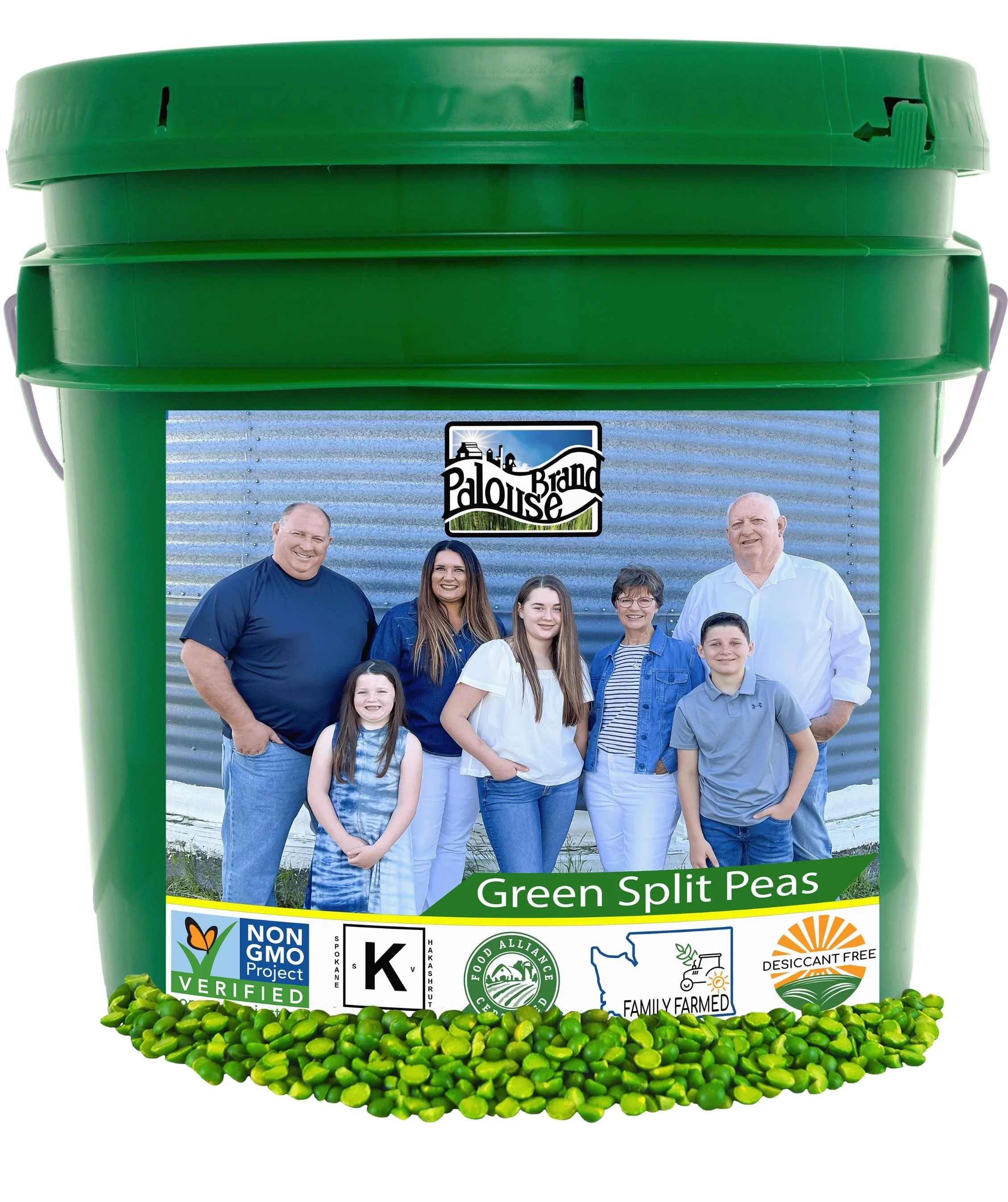 Dried Green Split Peas | 25 lb | Bucket | Long Term Food Storage