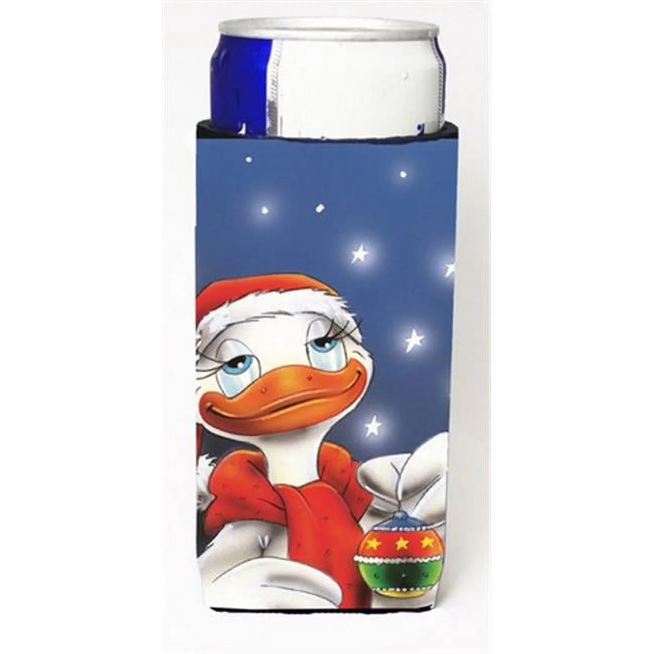 Duck with Christmas Ornament Michelob Ultra Can coolers for Slim Cans