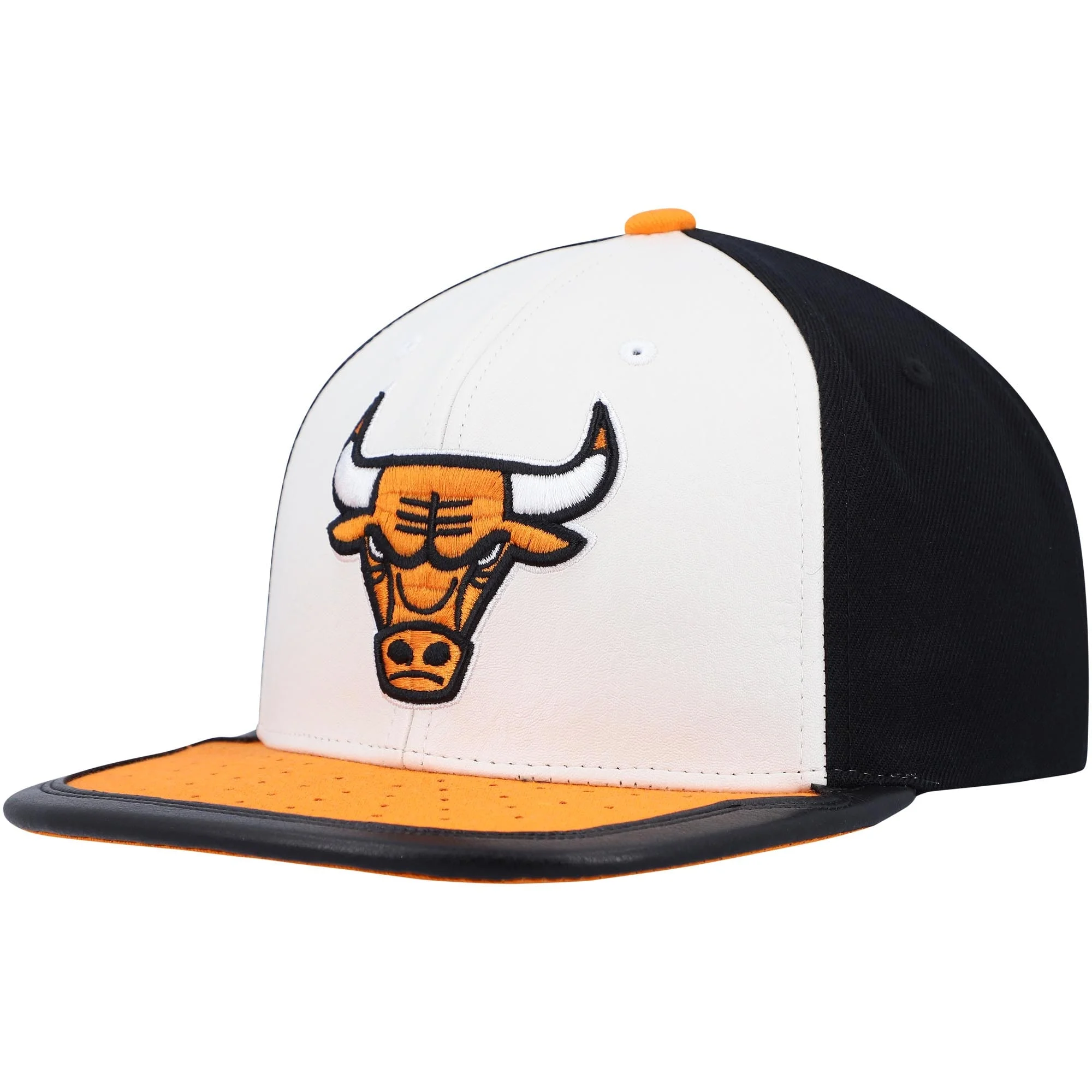 Men's Mitchell & Ness White/Orange Chicago Bulls Day One Snapback Hat - OSFA