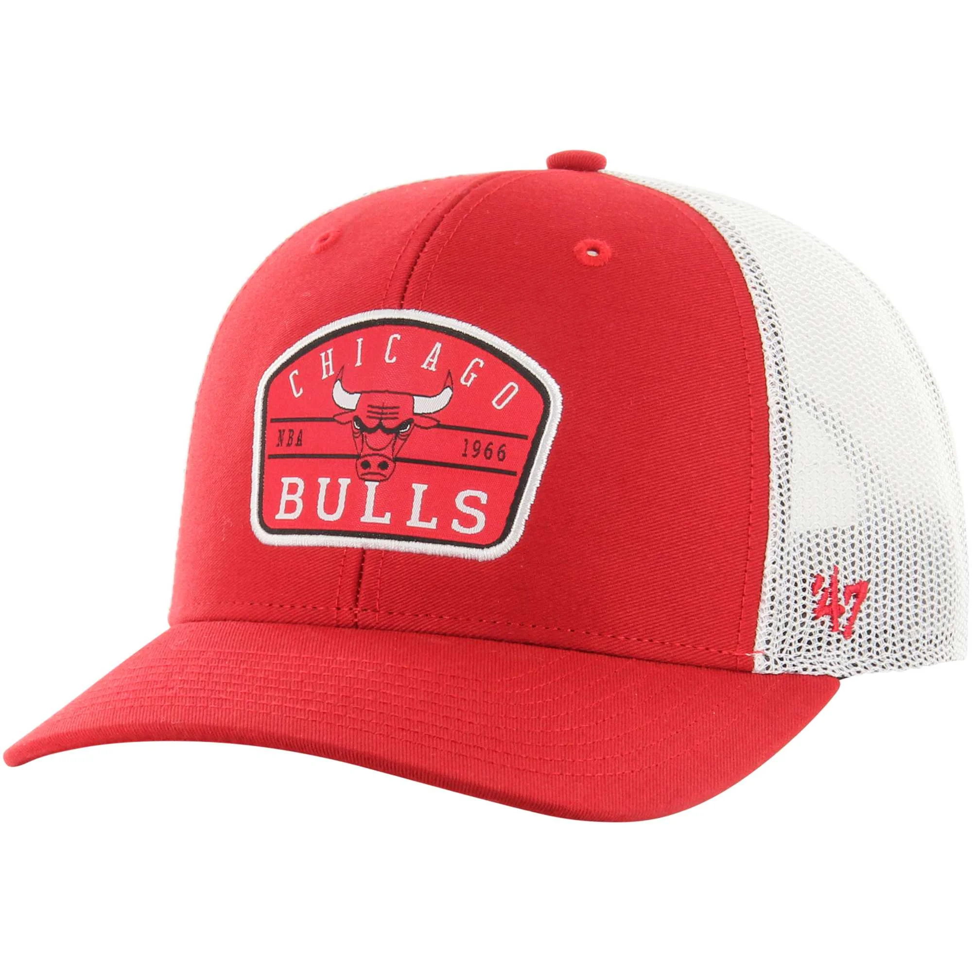 Men's '47 Red Chicago Bulls Semi Patch Trucker Adjustable Hat - OSFA