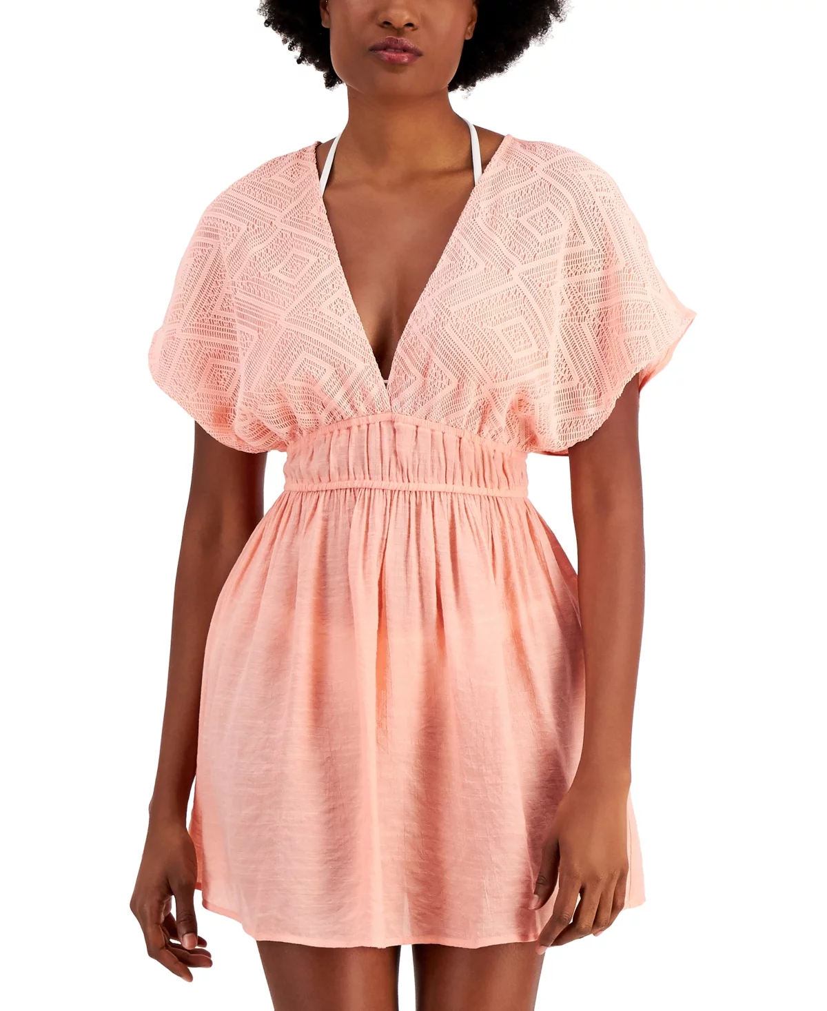 Miken Junior's Tie Back Dress Swimsuit Orange Size Medium