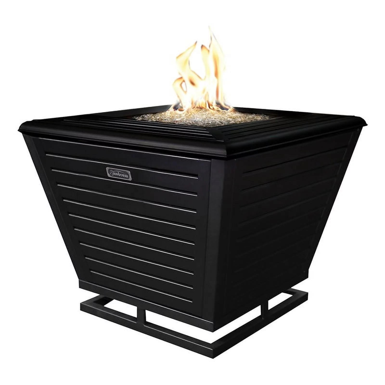 Sunbeam Pyramid Modern Style Steel Metal Fire Pit in Black Finish