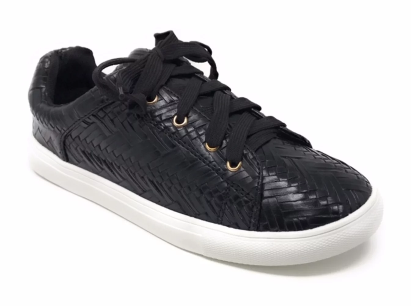 Forever Young Women's Metallic Weaved Textured Lace up Sneakers
