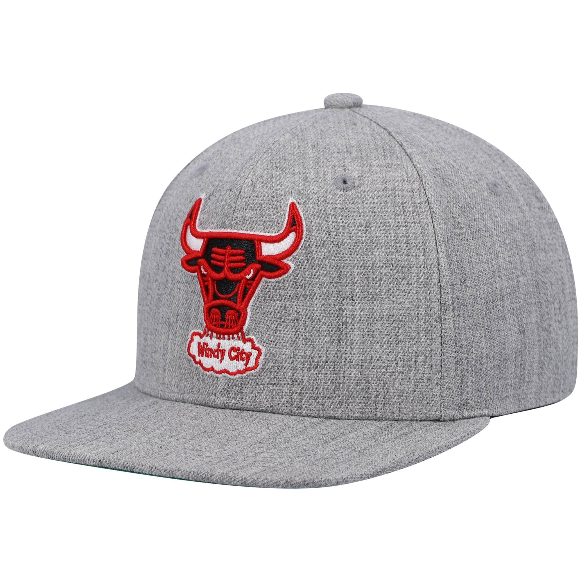 Men's Mitchell & Ness Heathered Gray Chicago Bulls Hardwood Classics Team 2.0 Snapback Hat - OSFA