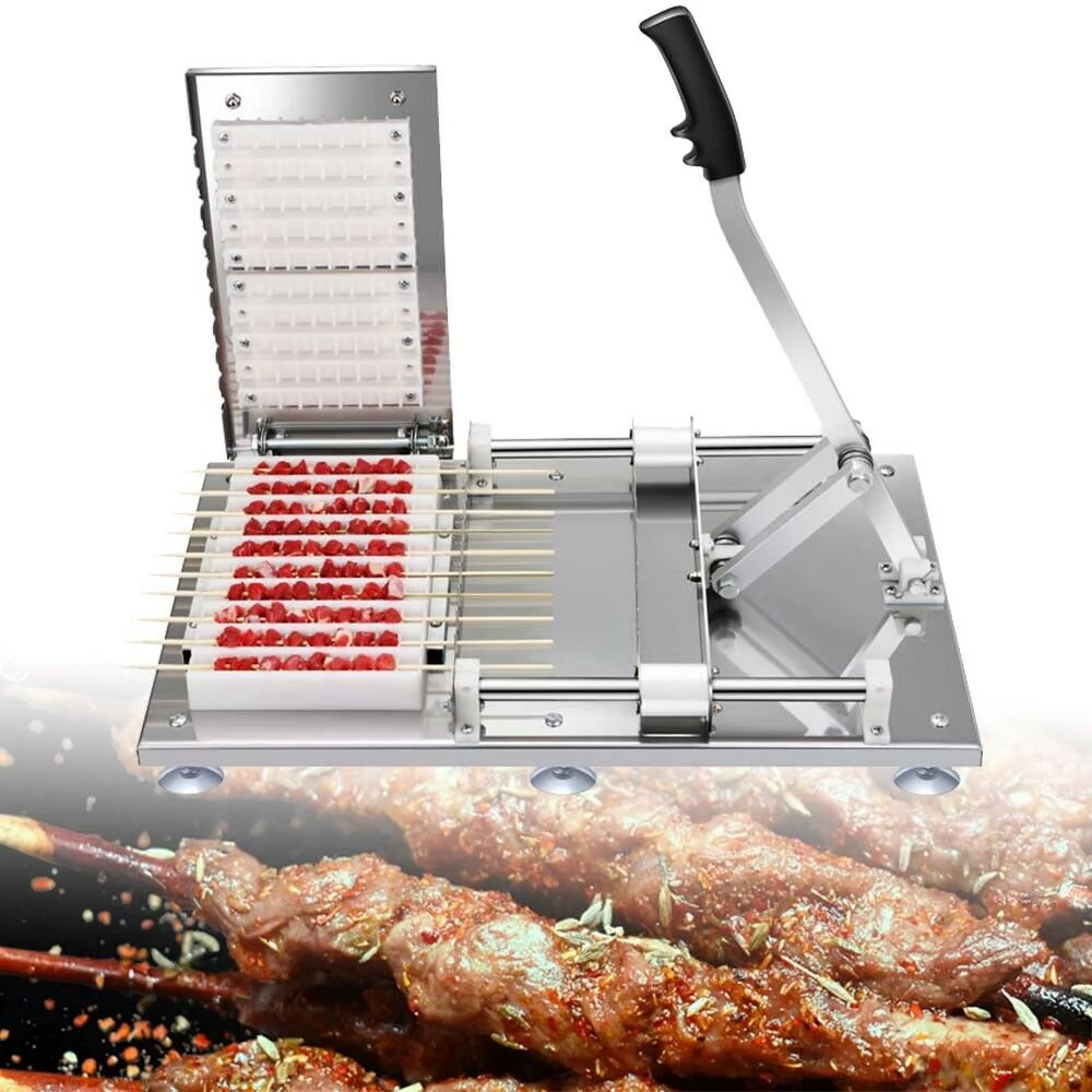 DENEST Manual Meat Skewer Machine Meat Skewer Barbecue Machine Stainless Steel