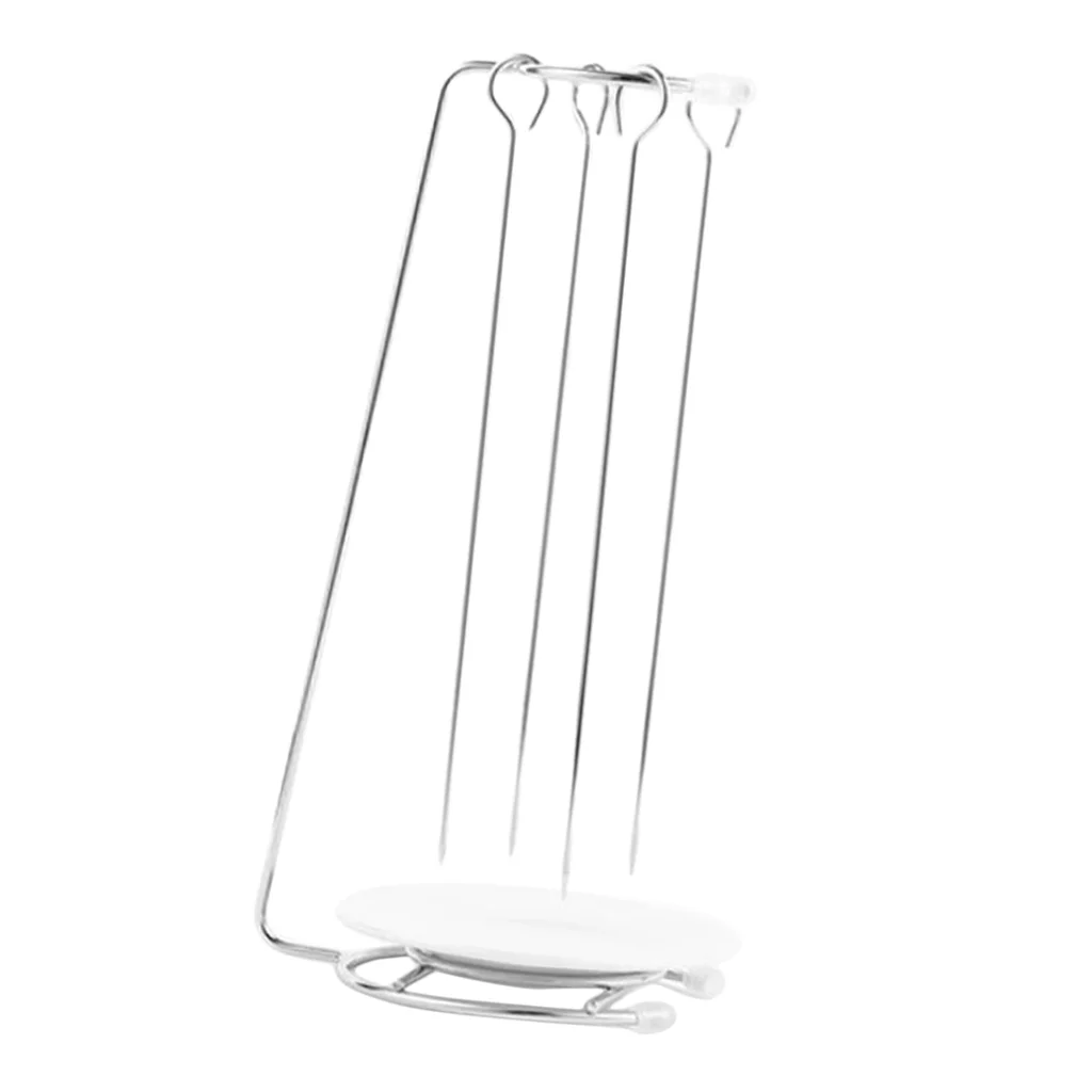 Stainless Steel 4 Skewers Skewers Rack Barbecue Kabob Food Rack