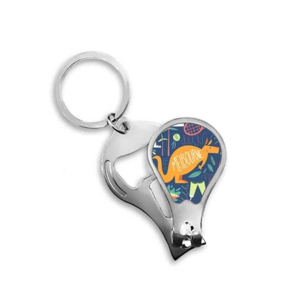 Melbourne Australia Kangaroo Tennis Surfing Fingernail Clipper Cutter Opener Key Chain Scissor