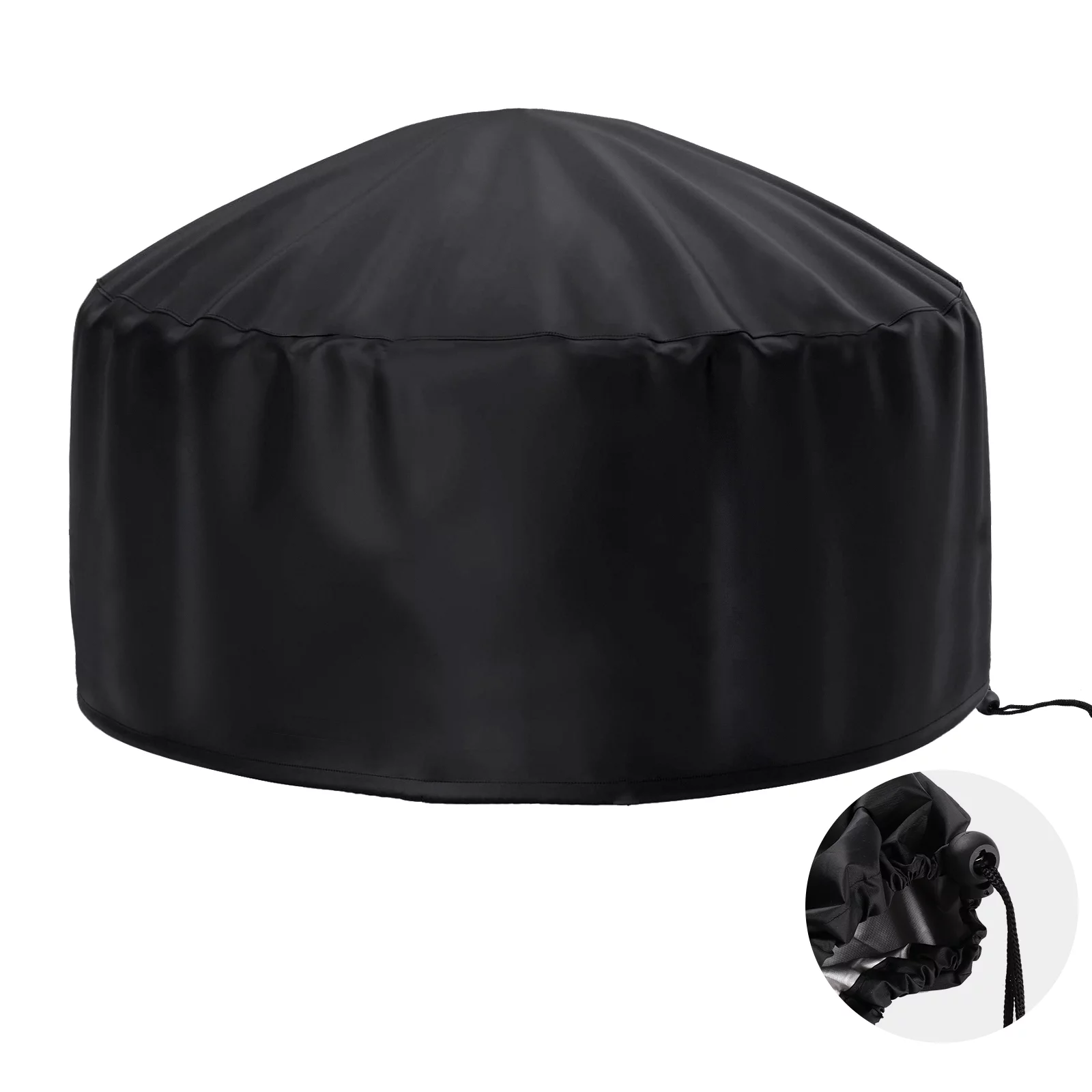 Rainproof Fireplace Cover Protective Cover DIY Round Dustproof 86*36cm Black For Outdoor Oxford Fabric BBQ Grill Cover
