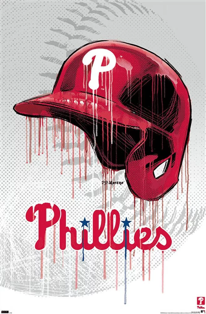 MLB Philadelphia Phillies - Drip Helmet 22 Wall Poster, 22.375 x 34