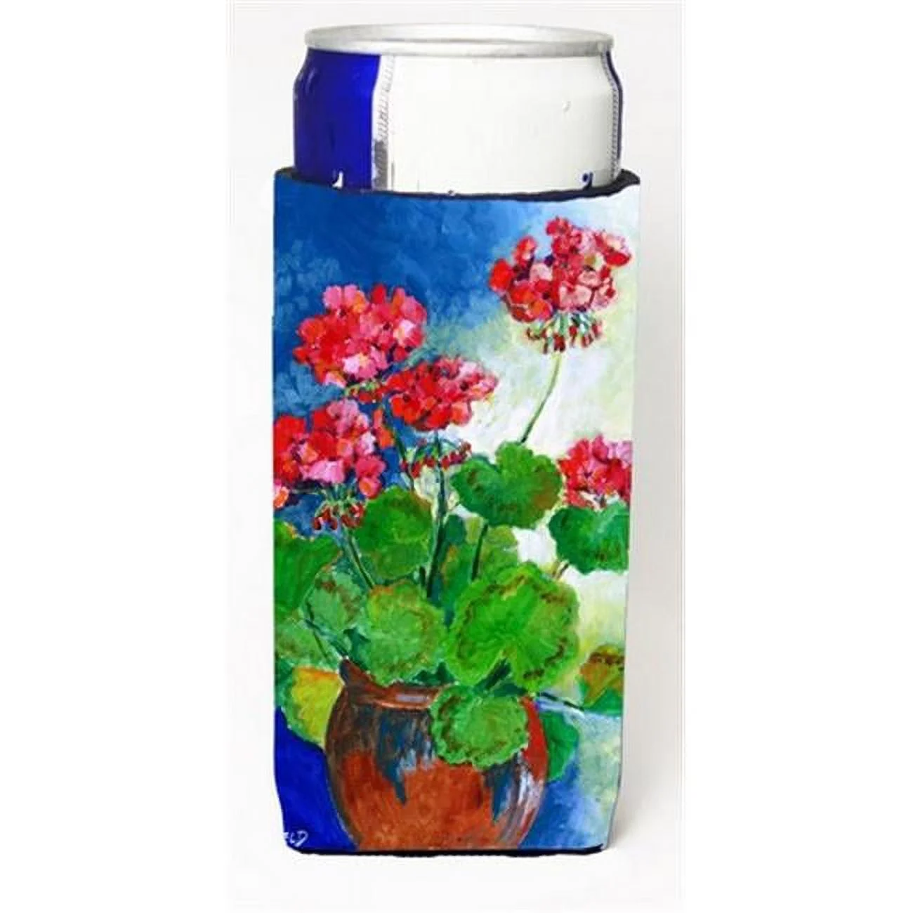 Geraniums by Maureen Bonfield Michelob Ultra Can coolers for Slim Cans