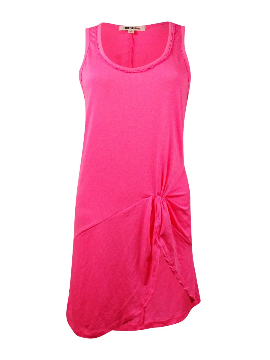 Miken Women's Crochet-Trim Faux-Twist Slit Knit Swim Cover (S, Watermelon)