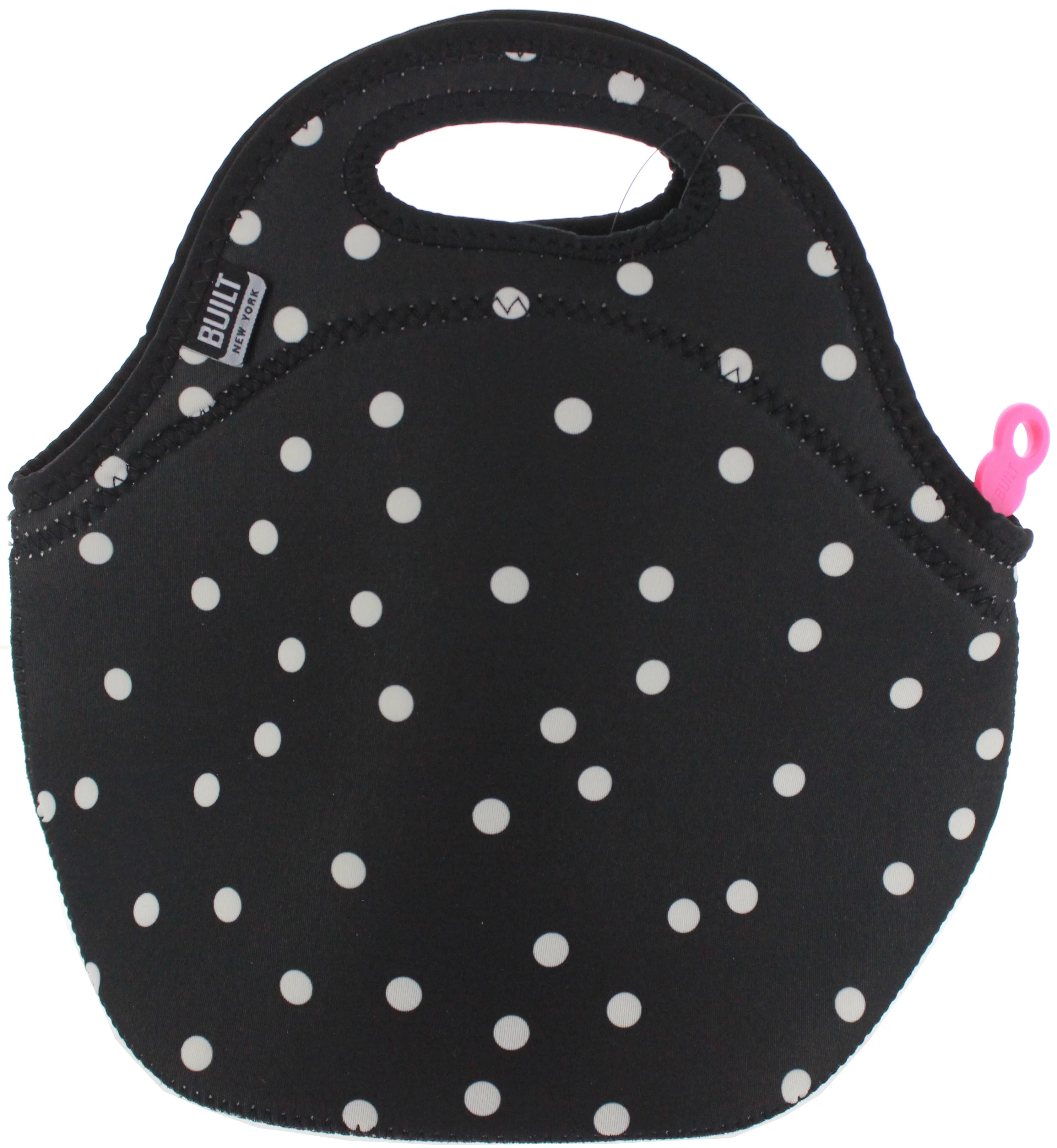 Built NY Gourmet Getaway Reusable Insulated Stretchy Neoprene Lunch Tote, Splatter Dots